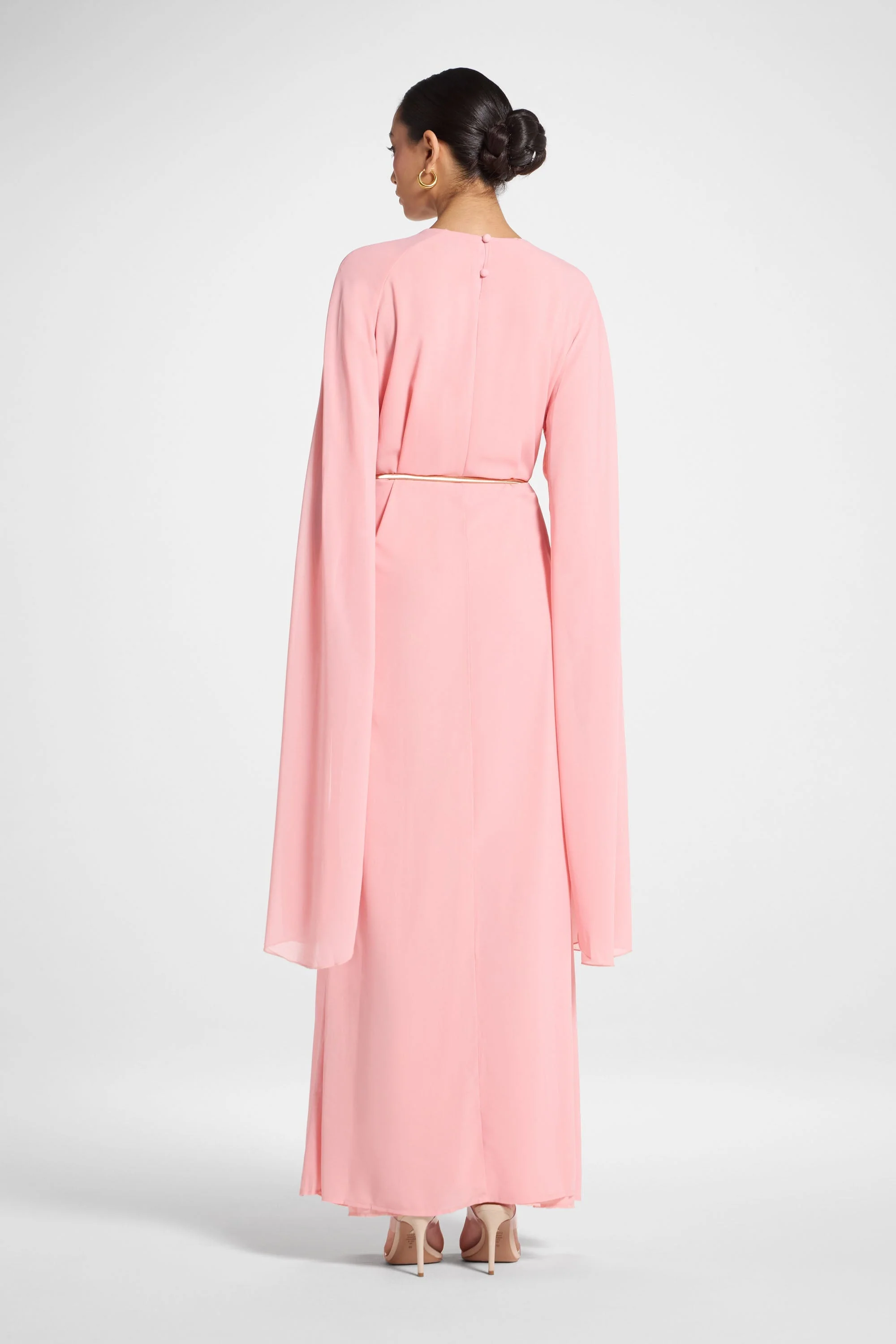 Julia Cape Maxi Dress - Pink - Image 7