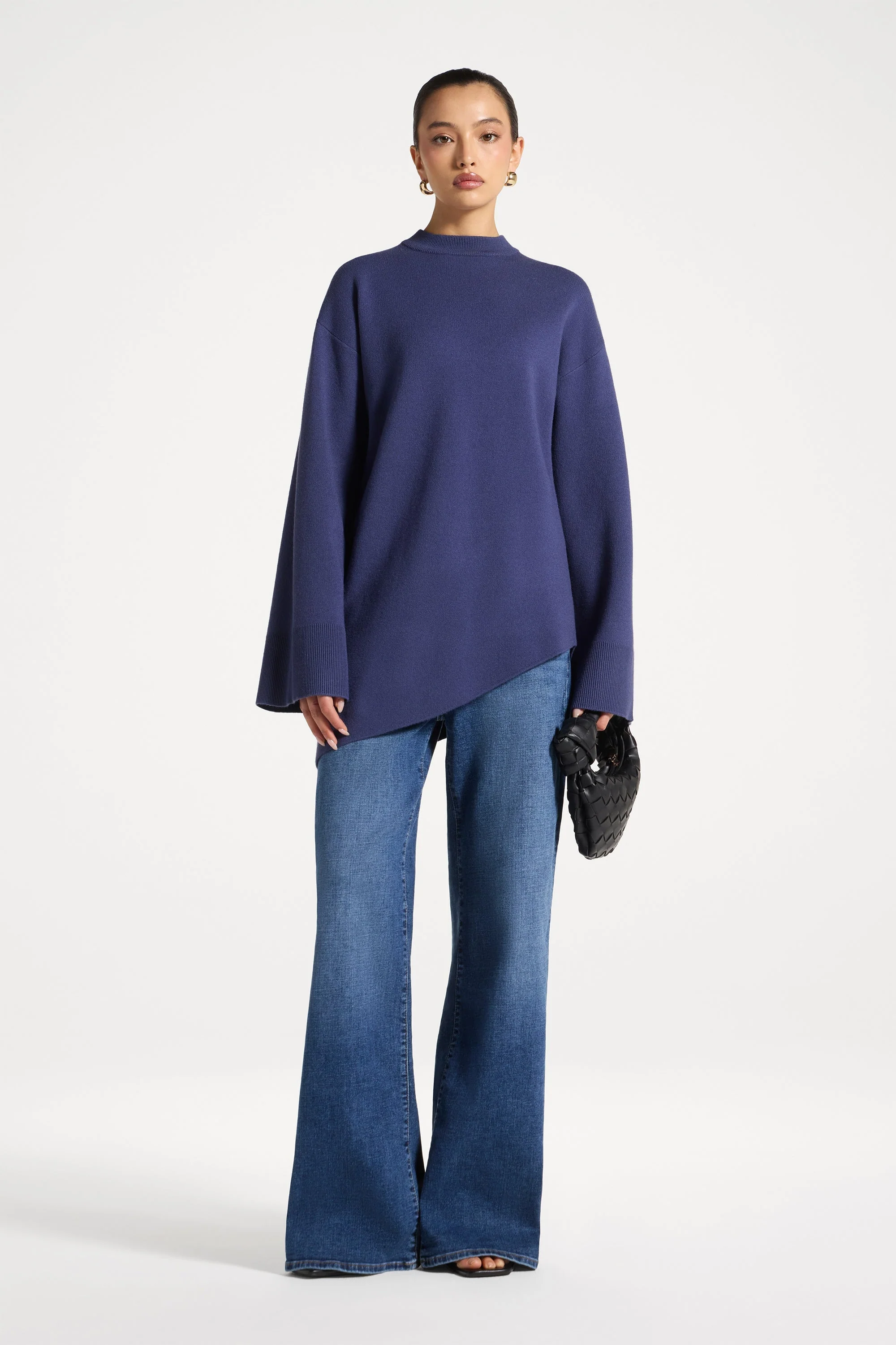 Kehlani Asymmetric Knit Top - Dusk Blue - Image 4