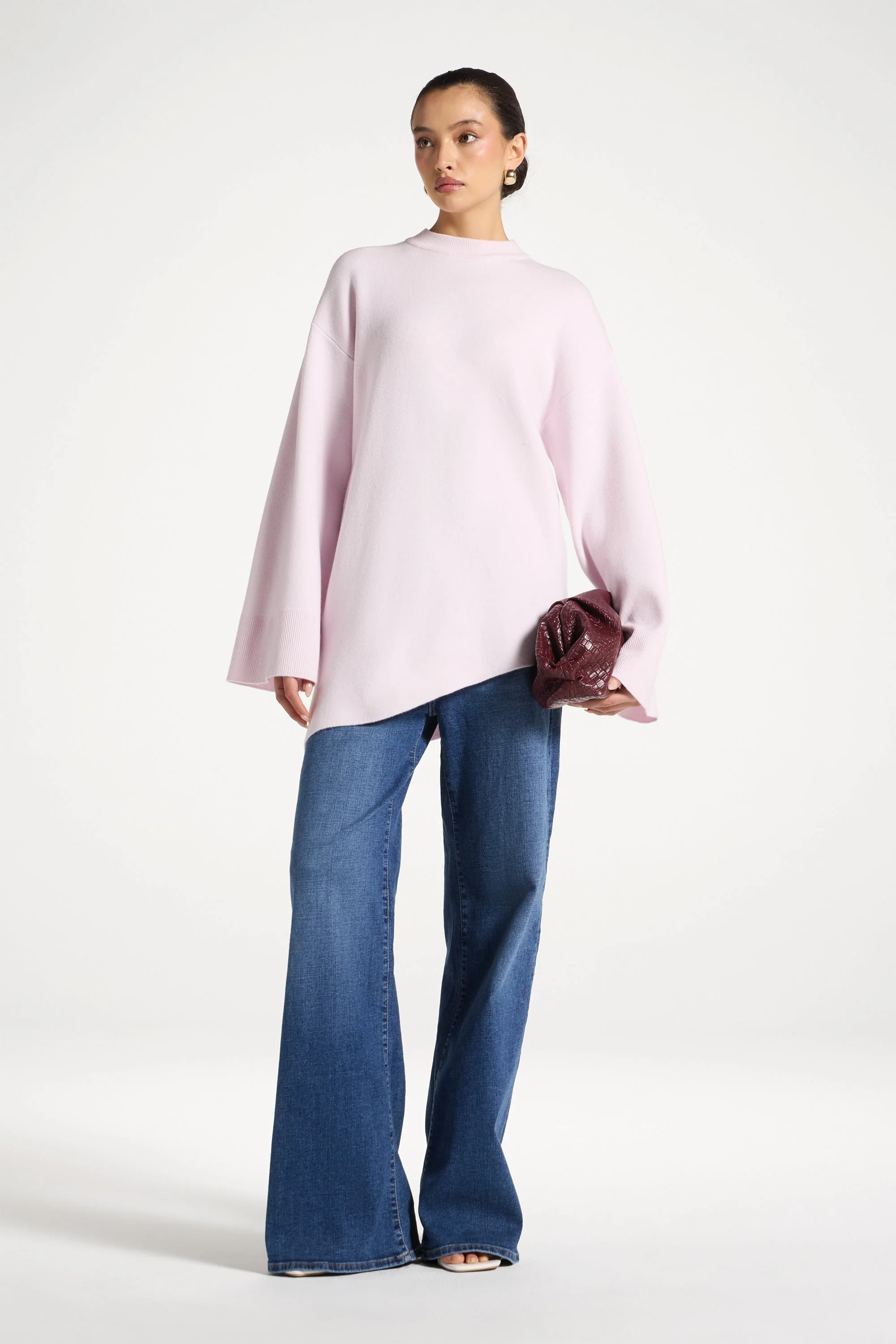 Kehlani Asymmetric Knit Top - Frosted Pink - Image 4