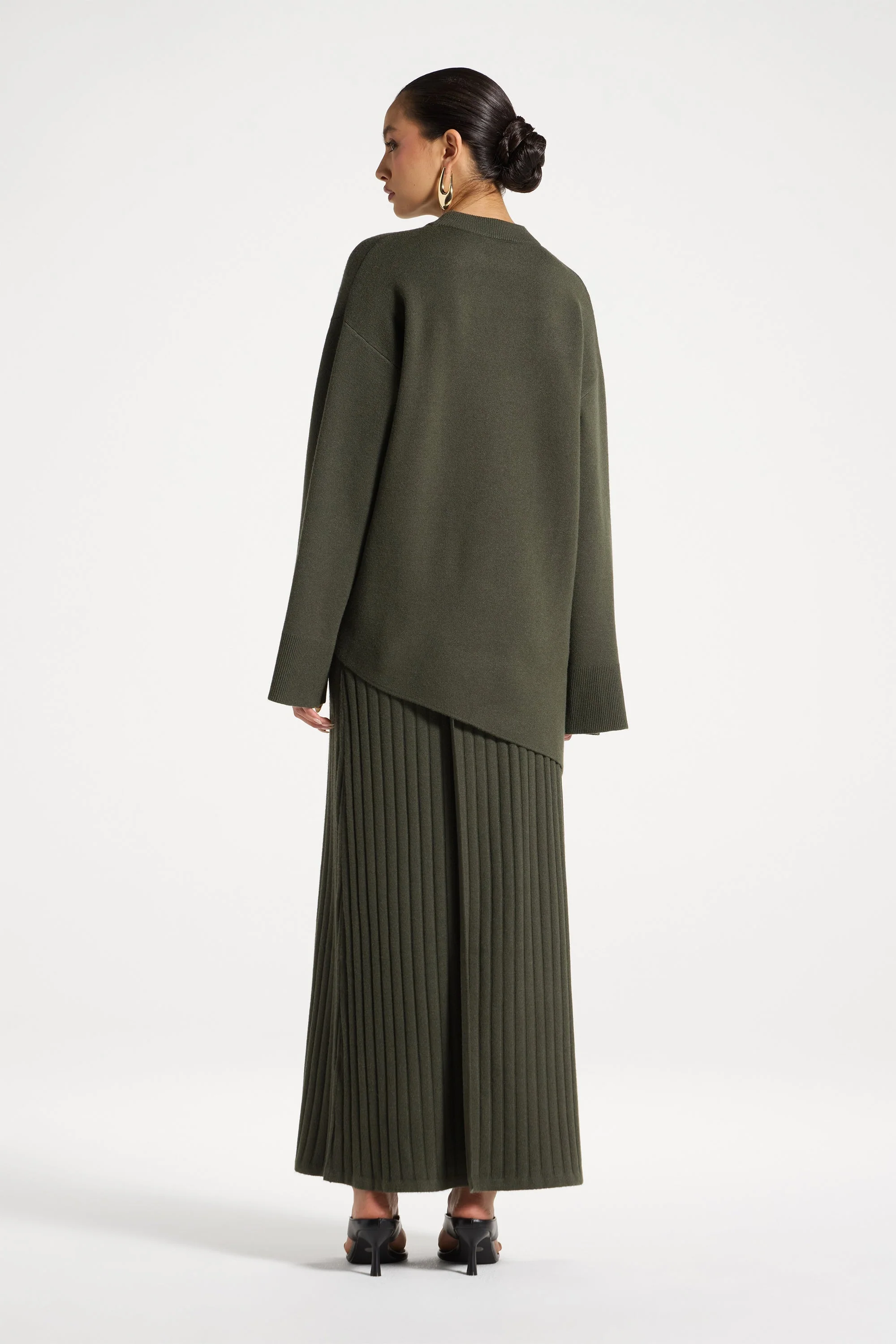 Kehlani Asymmetric Knit Top - Sage - Image 4