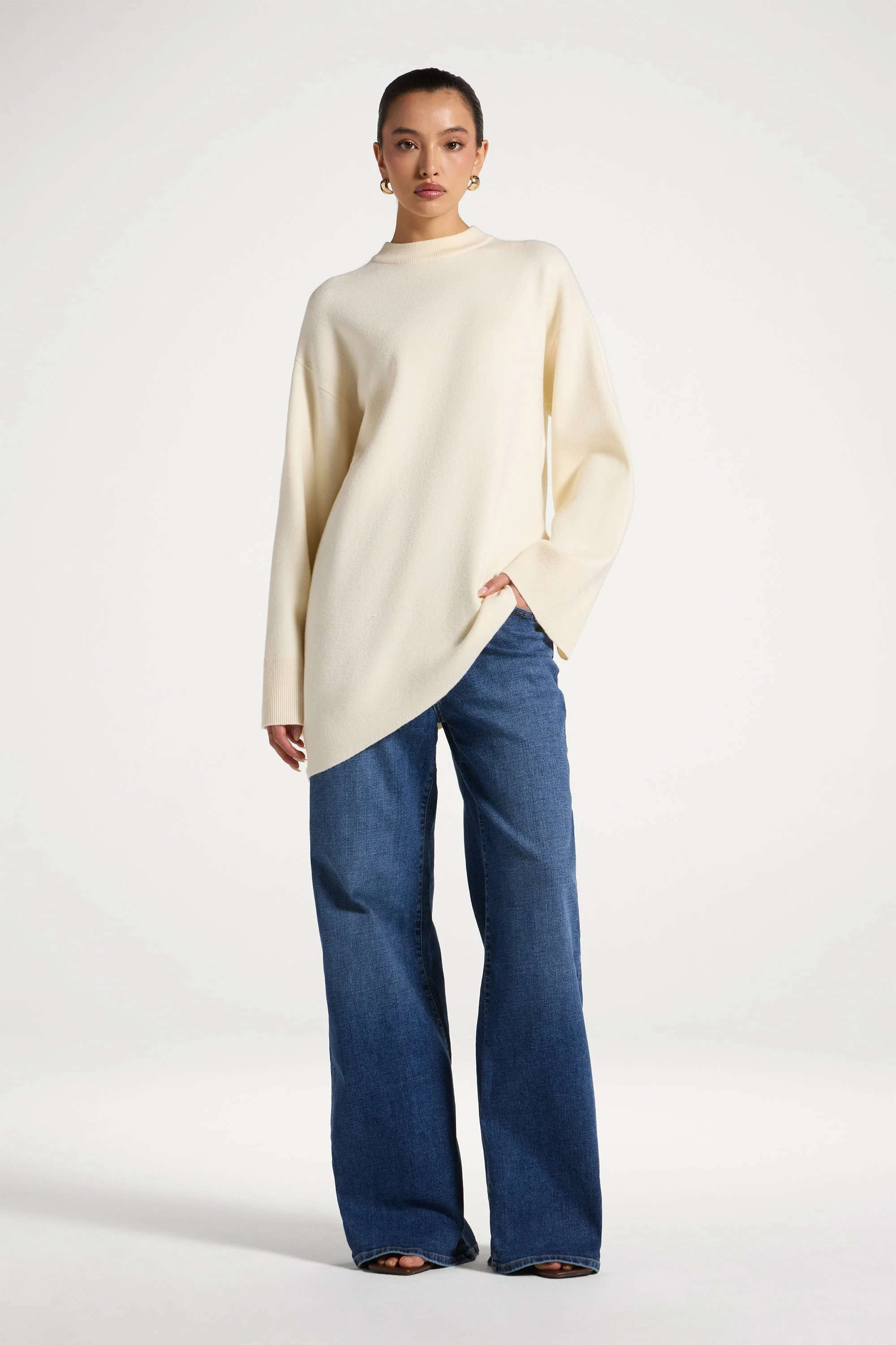 Kehlani Asymmetric Knit Top - Vanilla - Image 5