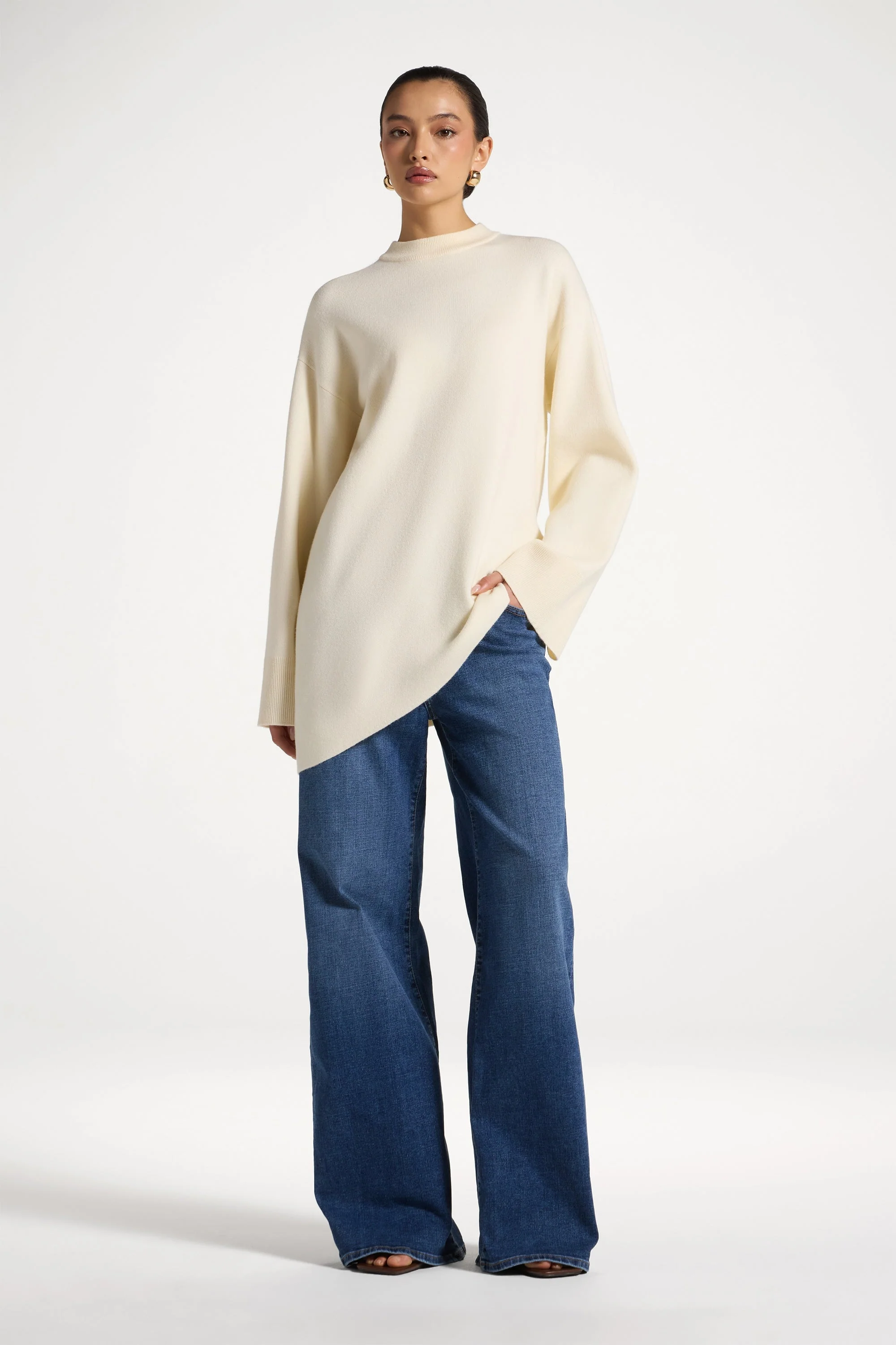 Kehlani Asymmetric Knit Top - Vanilla - Image 6