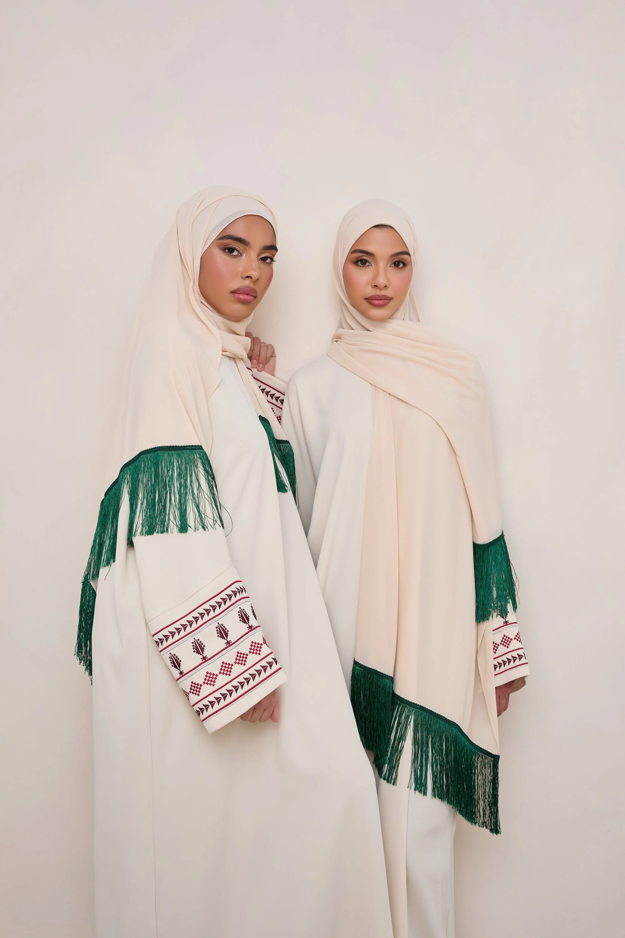 Khirka Chiffon Hijab - Emerald Tassels - Image 3