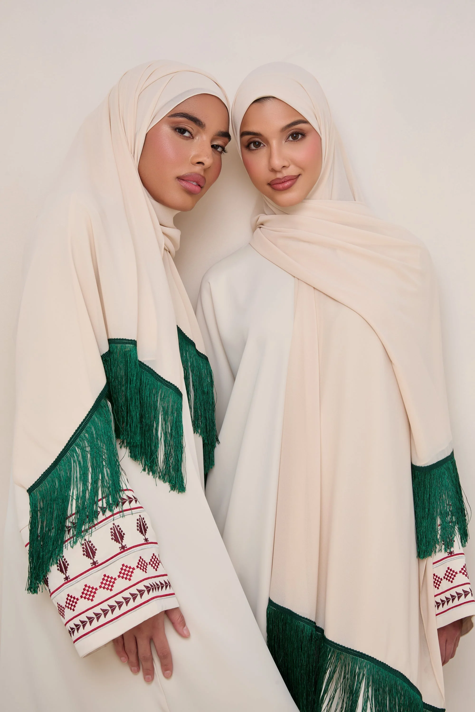 Khirka Chiffon Hijab - Emerald Tassels - Image 4