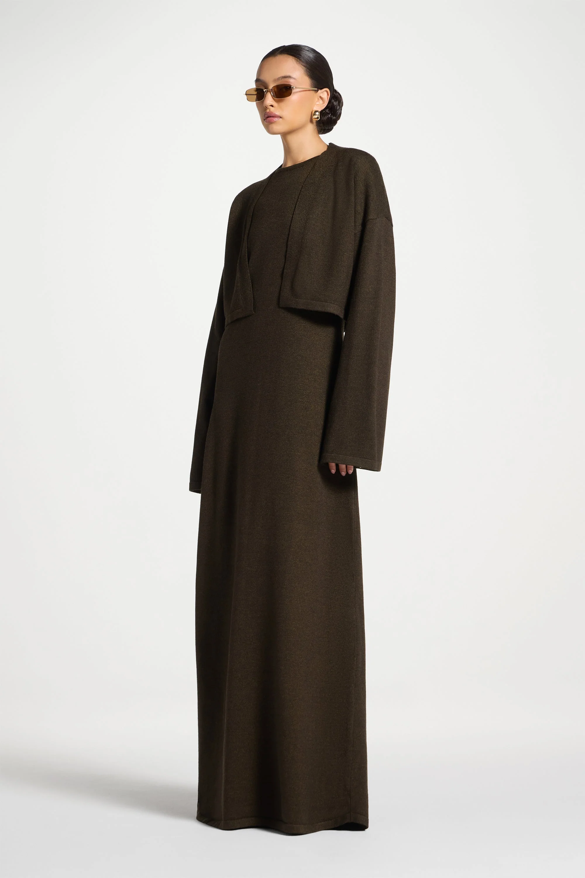 Knit Cardigan & Maxi Dress Set - Black Forest - Image 3