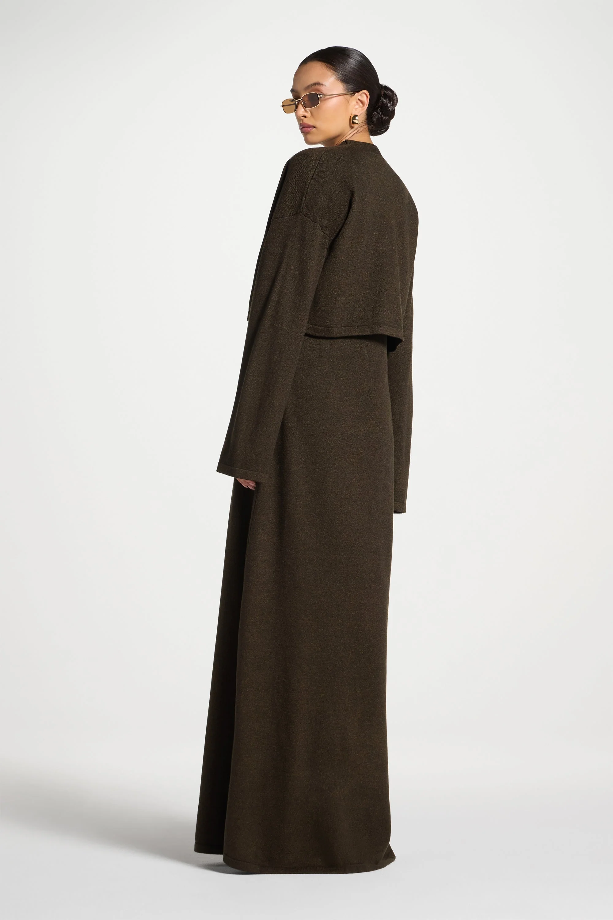 Knit Cardigan & Maxi Dress Set - Black Forest - Image 4
