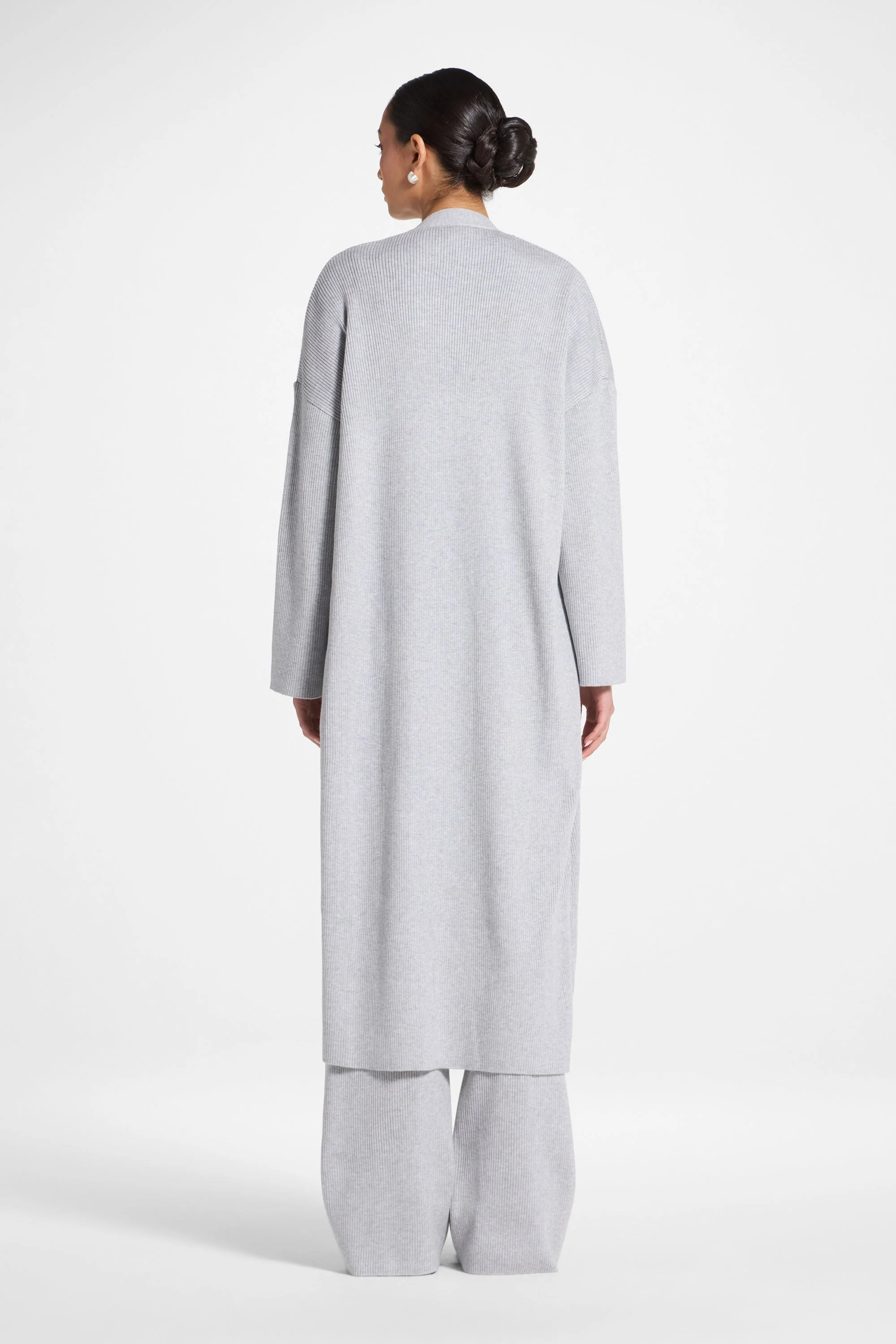 Knit Cardigan & Pants Set - Heather Grey - Image 5