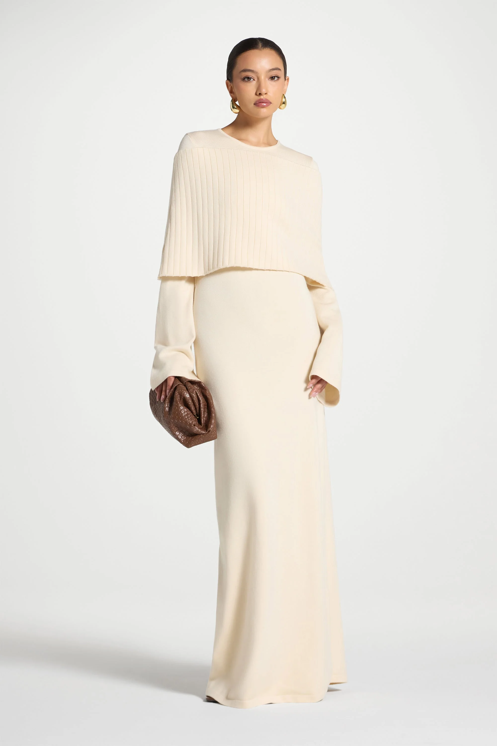 Knit Drape Maxi Dress - Moonlight - Image 3