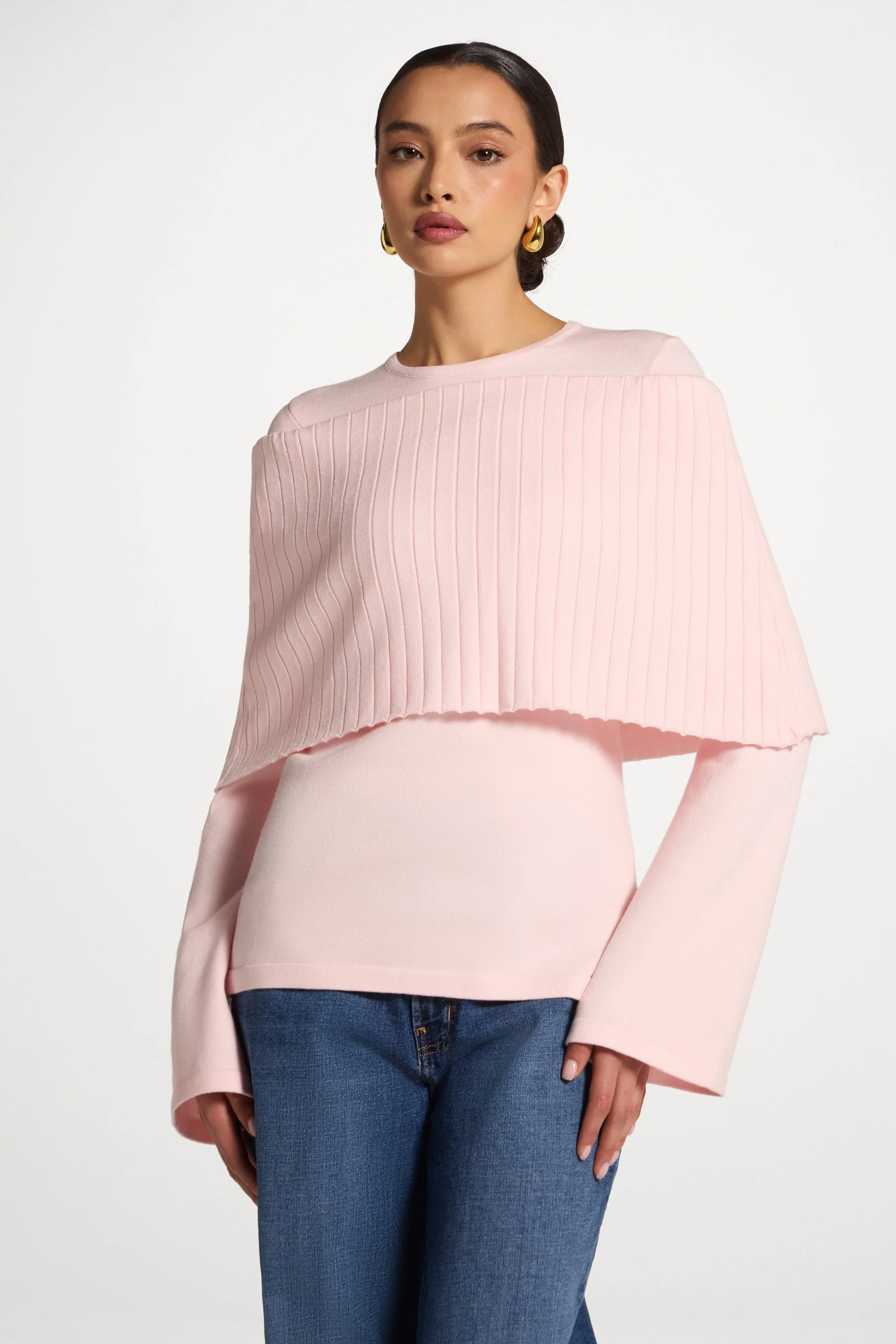 Knit Drape Top - Baby Pink - Image 4
