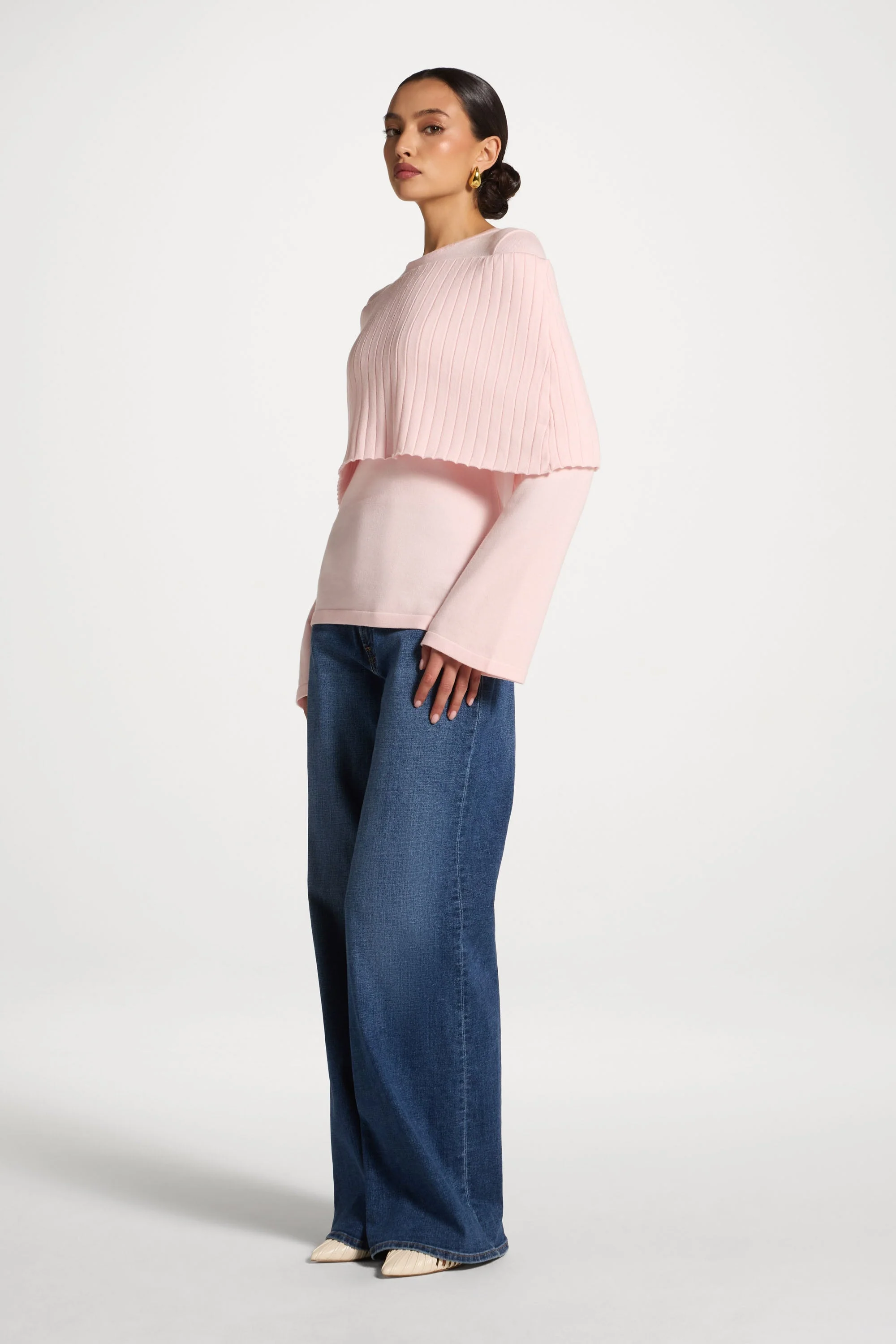 Knit Drape Top - Baby Pink - Image 5
