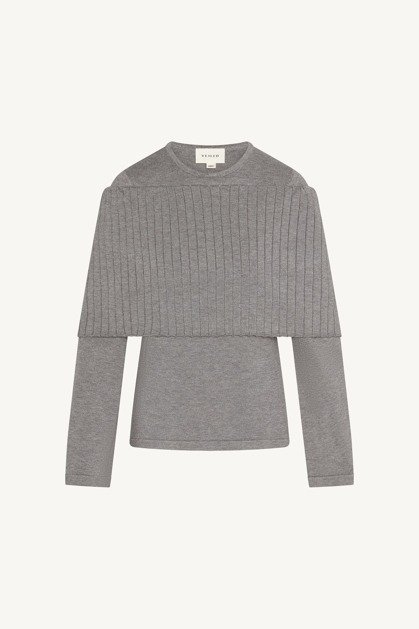Knit Drape Top - Heather Grey - Image 6