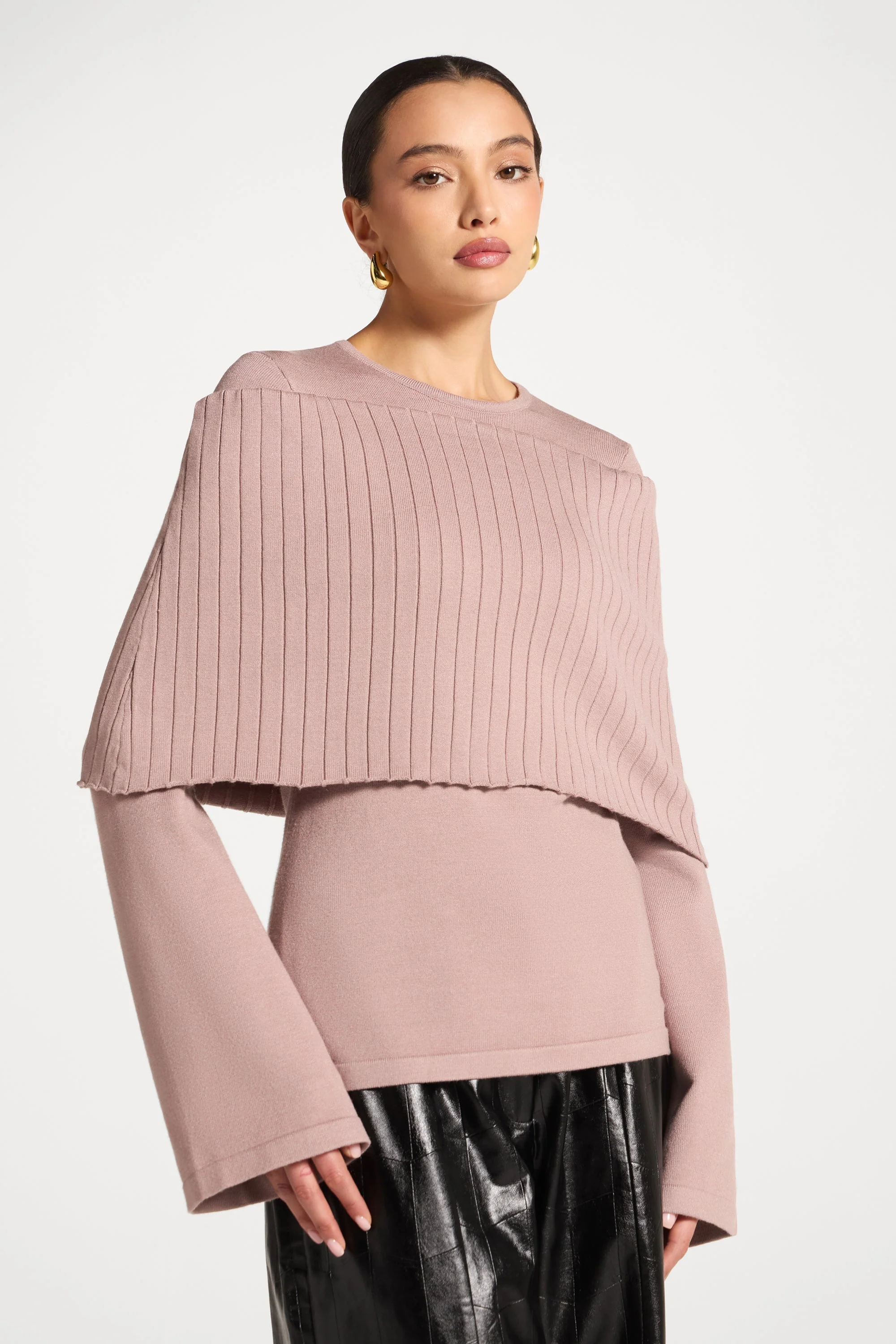 Knit Drape Top - Mocha Mauve