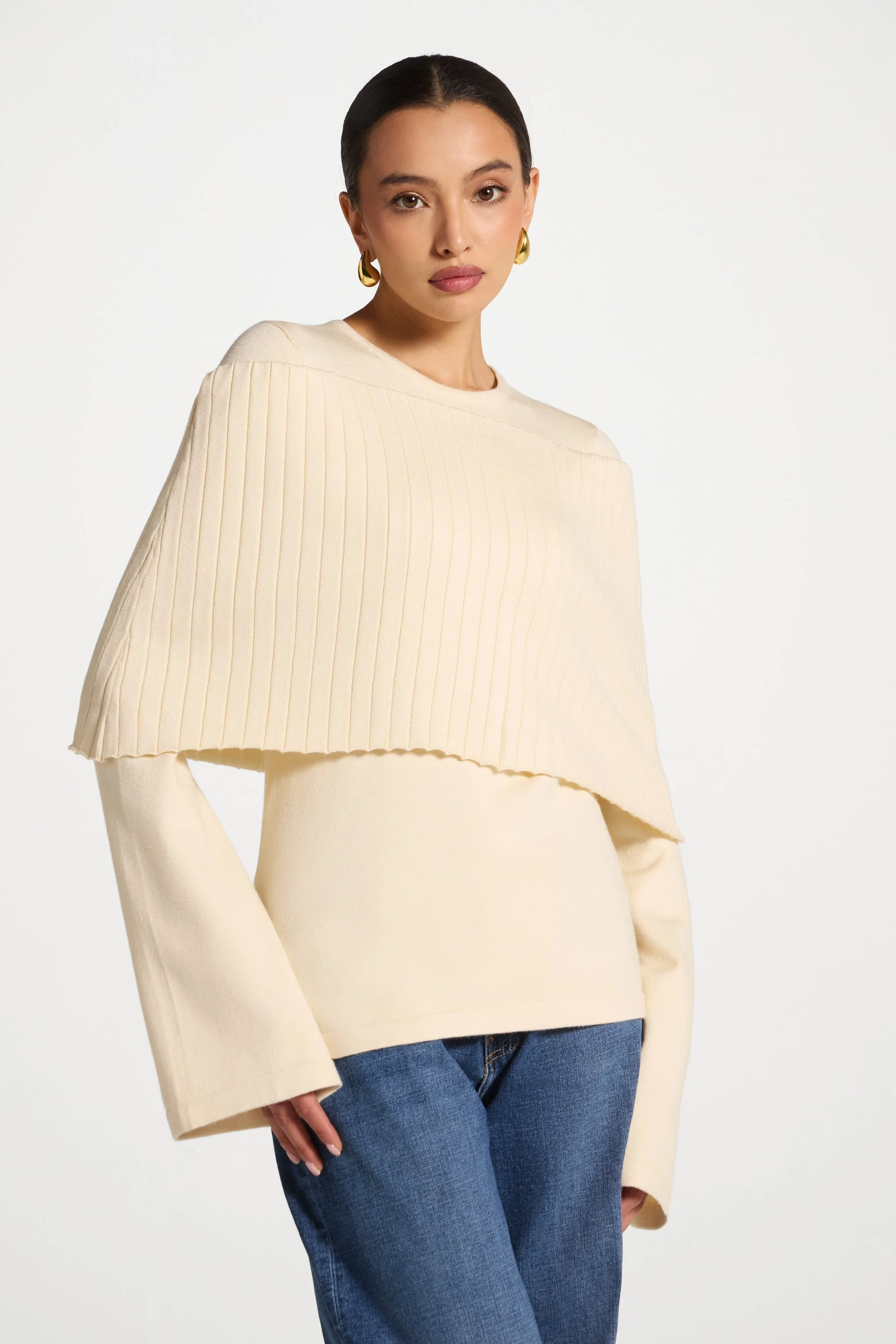 Knit Drape Top - Moonlight