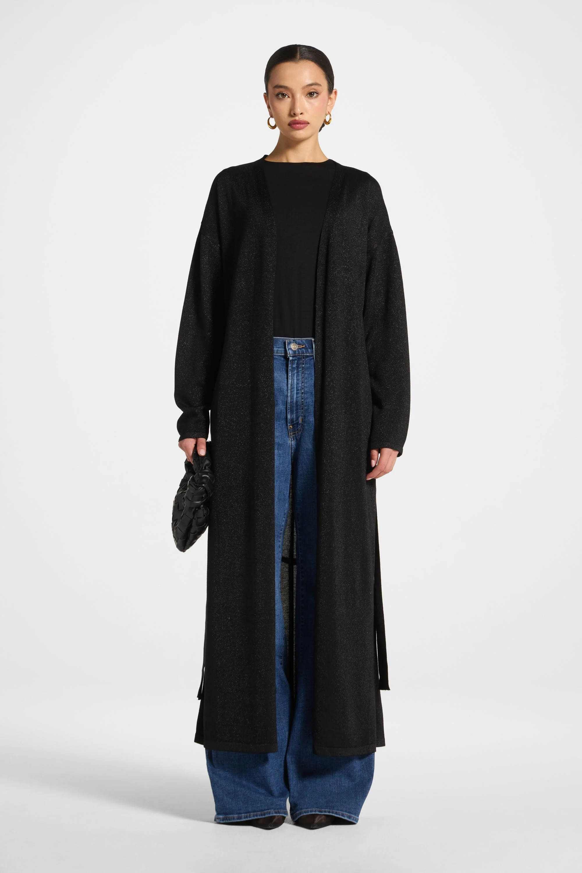 Knit Maxi Cardigan - Black Sparkle