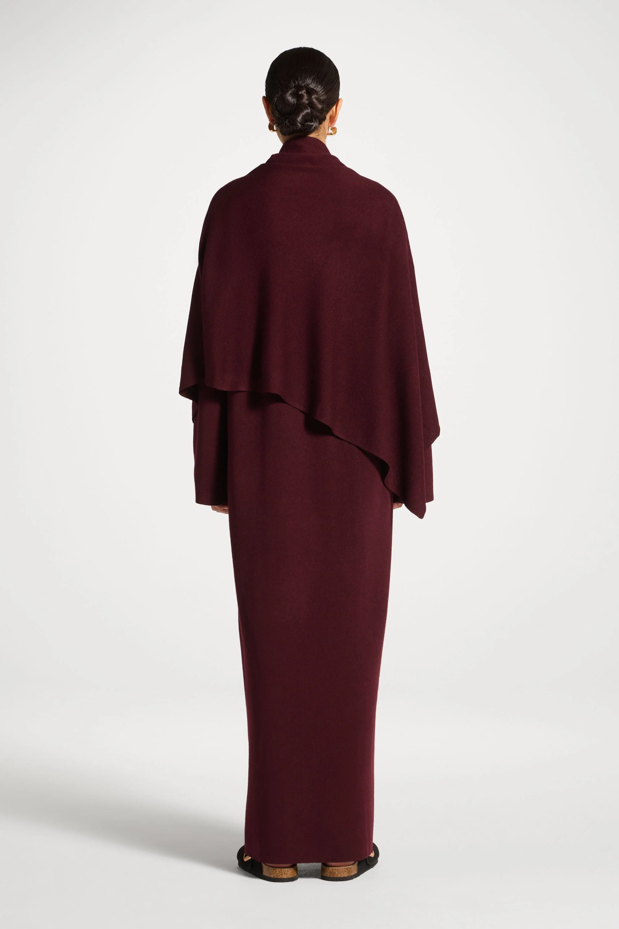 Knit Maxi Dress & Scarf Set - Black Ember - Image 4