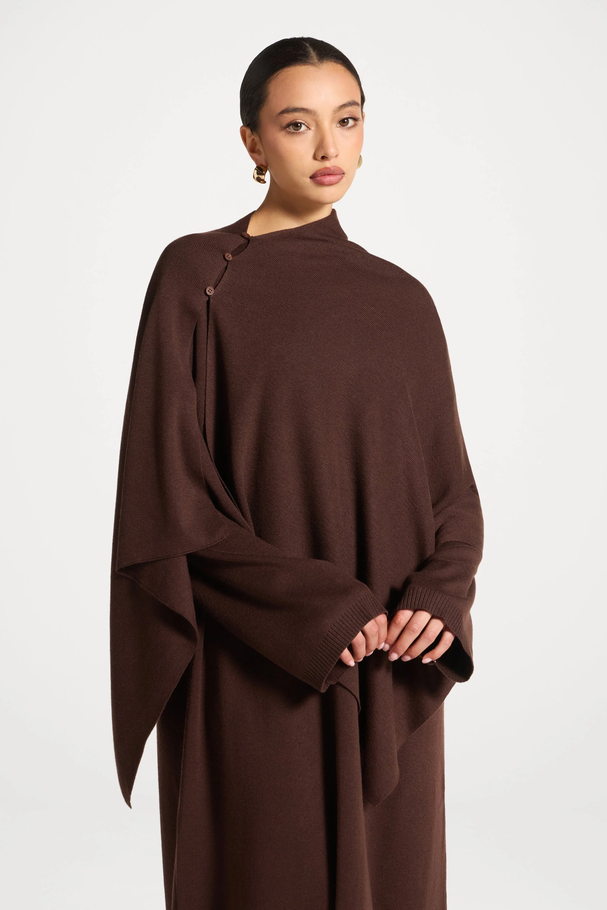 Knit Maxi Dress & Scarf Set - Espresso - Image 5