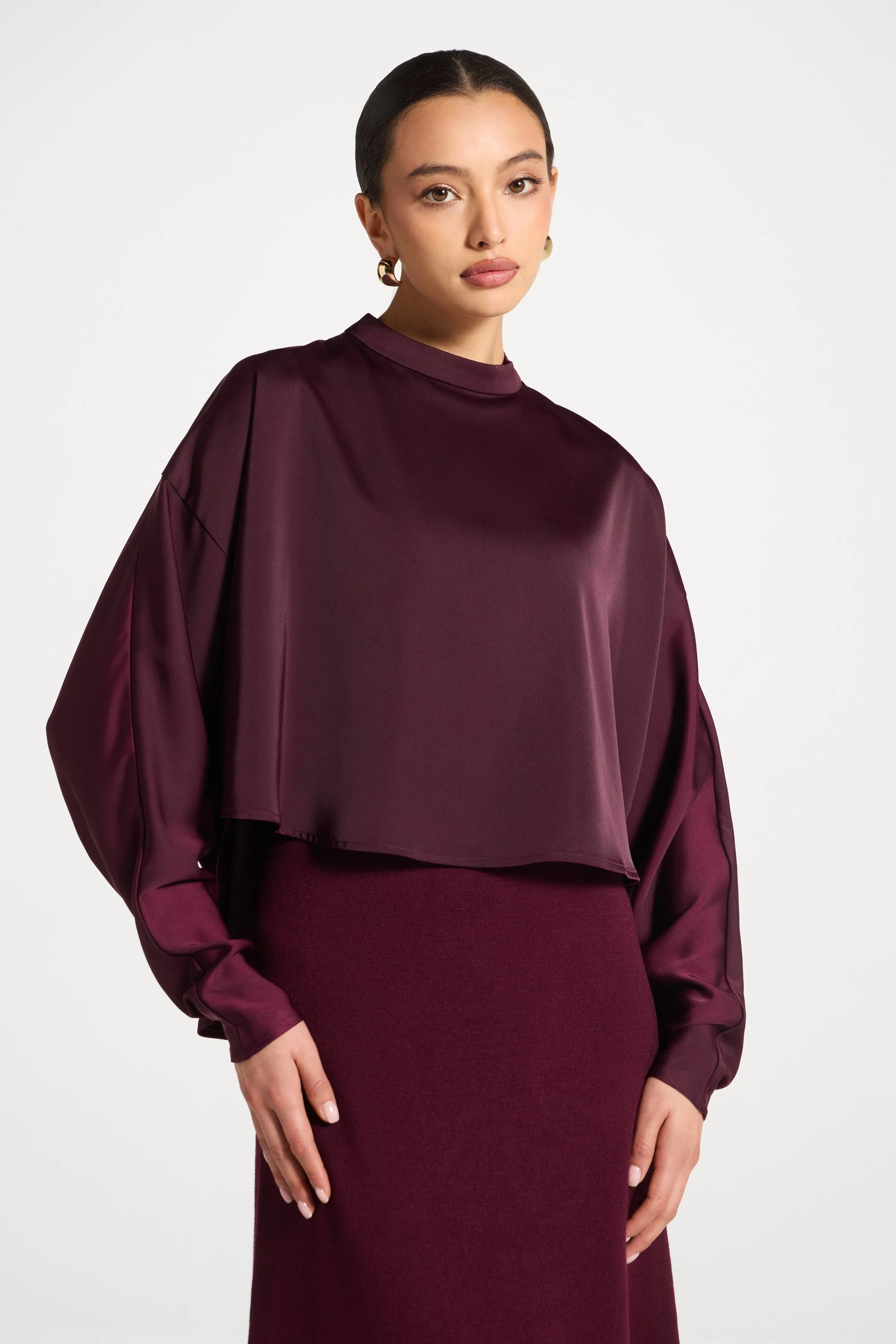 Knit Maxi Dress & Top Set - Spiced Plum - Image 2