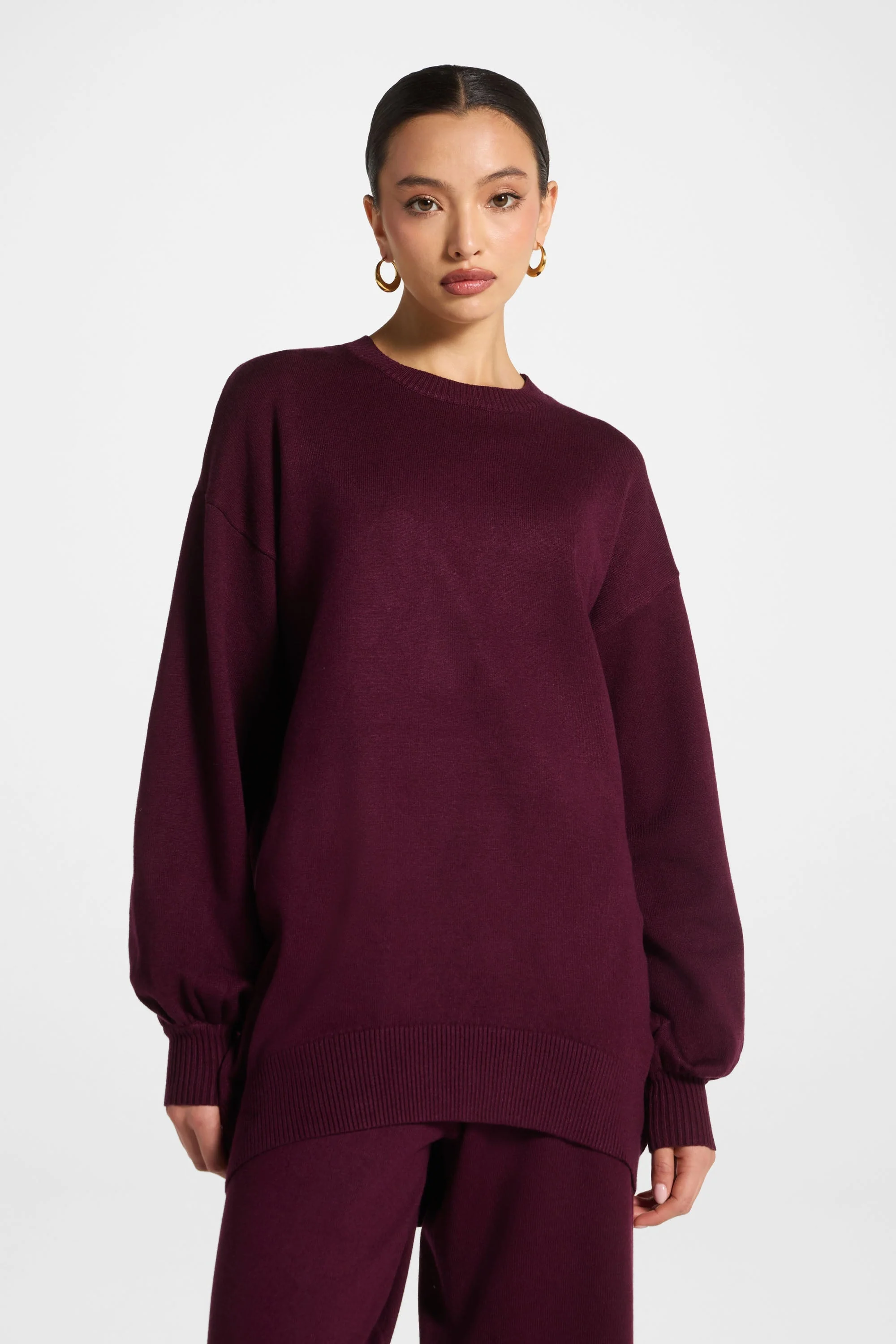 Knit Top & Pants Set - Spiced Plum - Image 2