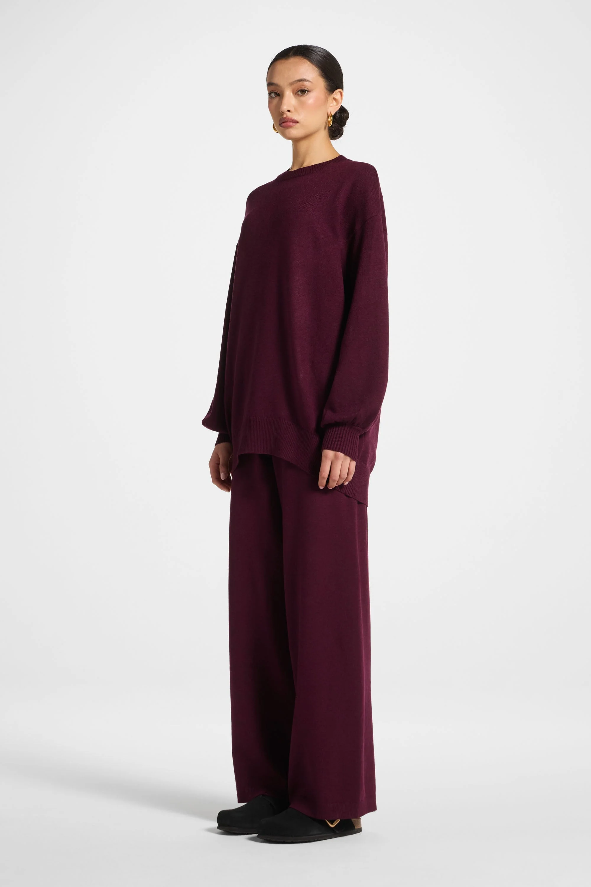 Knit Top & Pants Set - Spiced Plum - Image 4