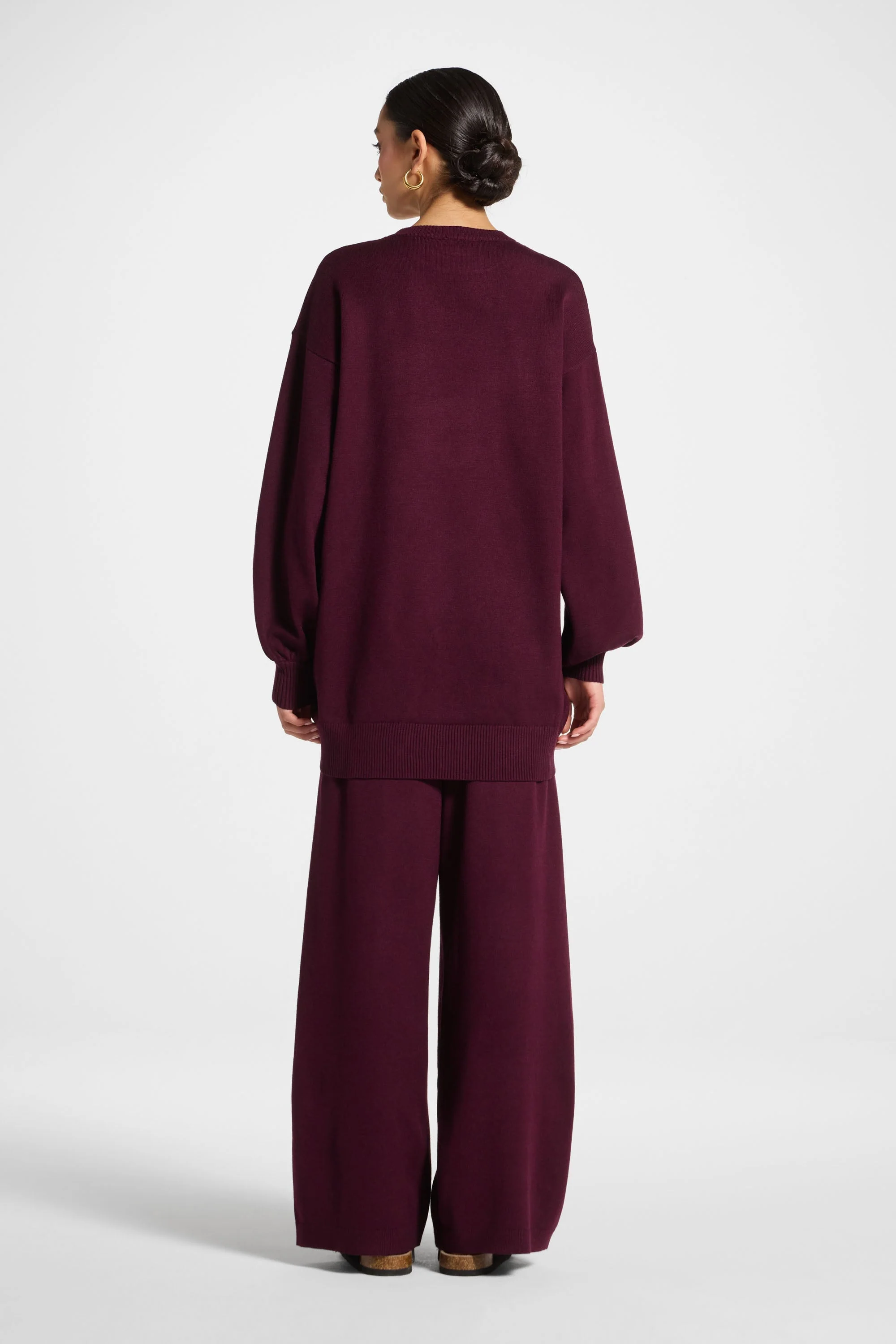 Knit Top & Pants Set - Spiced Plum - Image 5