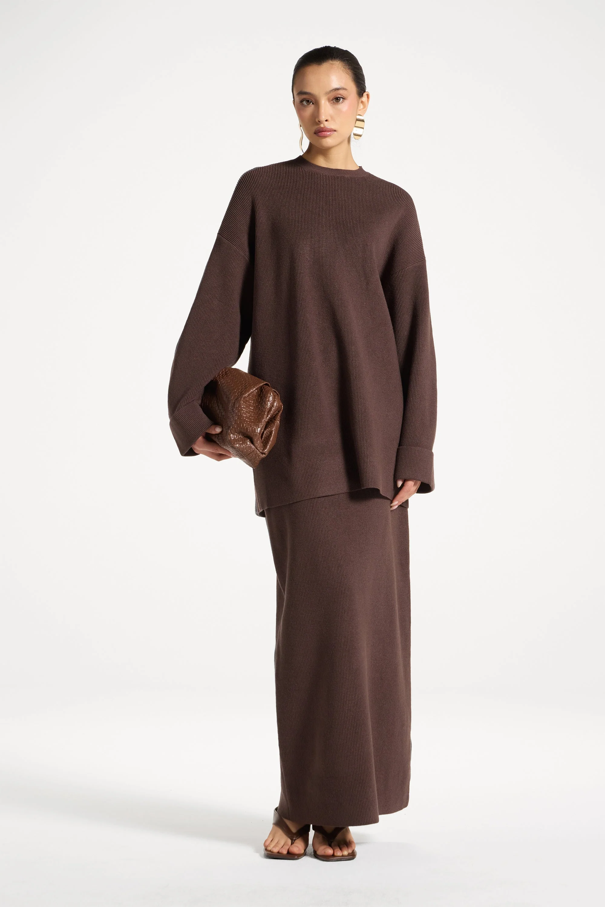 Knit Top & Skirt Set - Coffee Quartz - Image 3