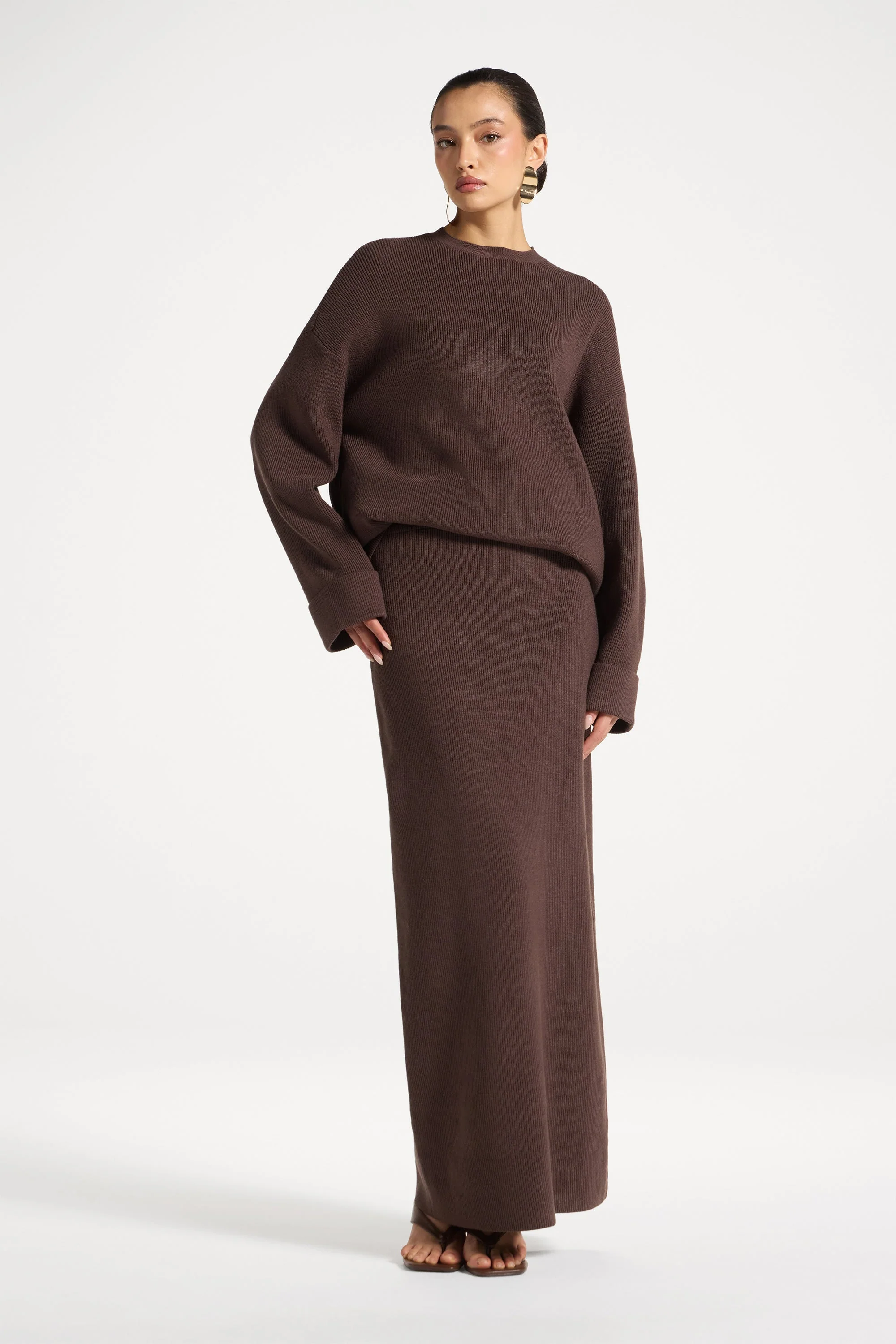 Knit Top & Skirt Set - Coffee Quartz - Image 6