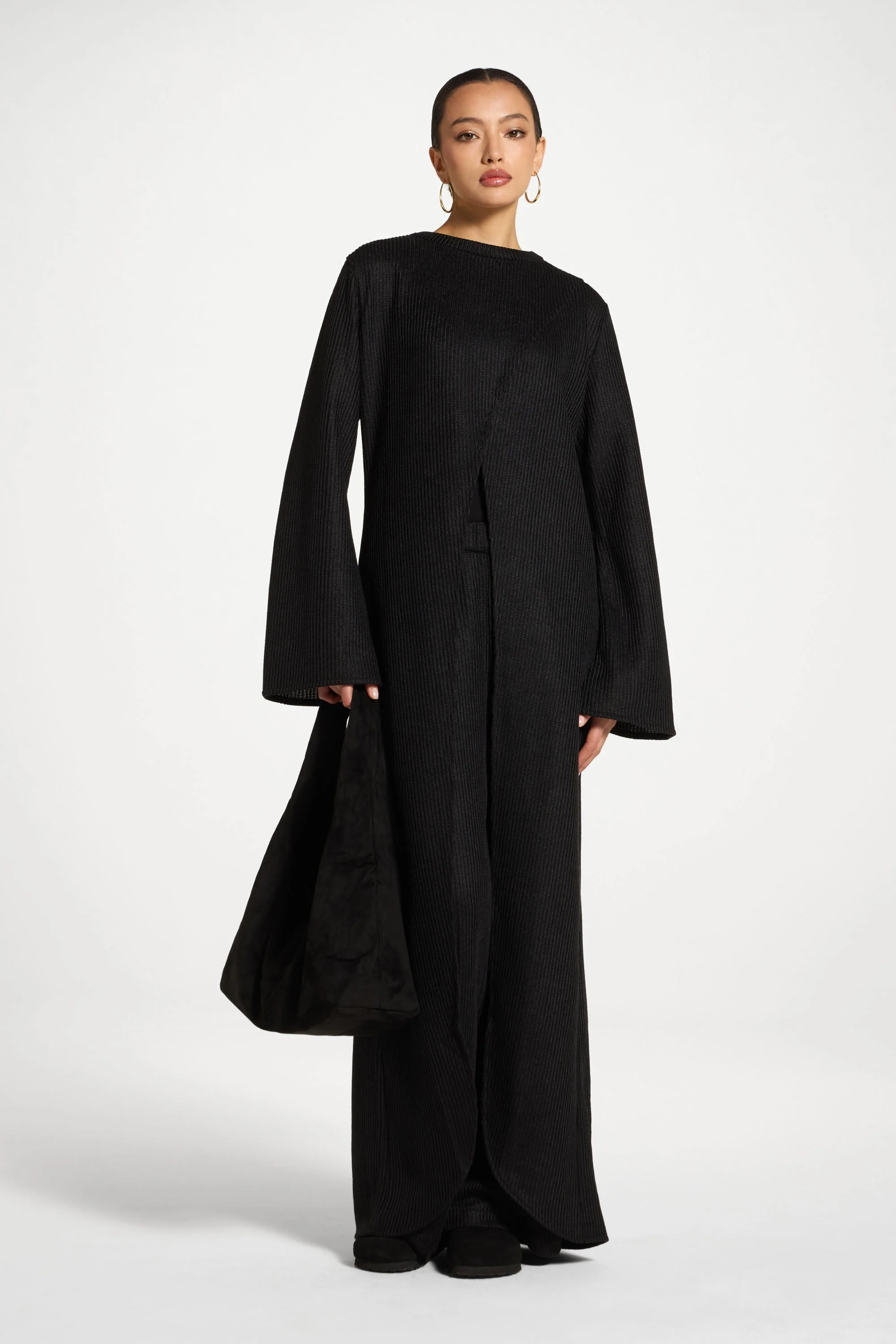 Knit Tunic & Pants Set - Black - Image 4