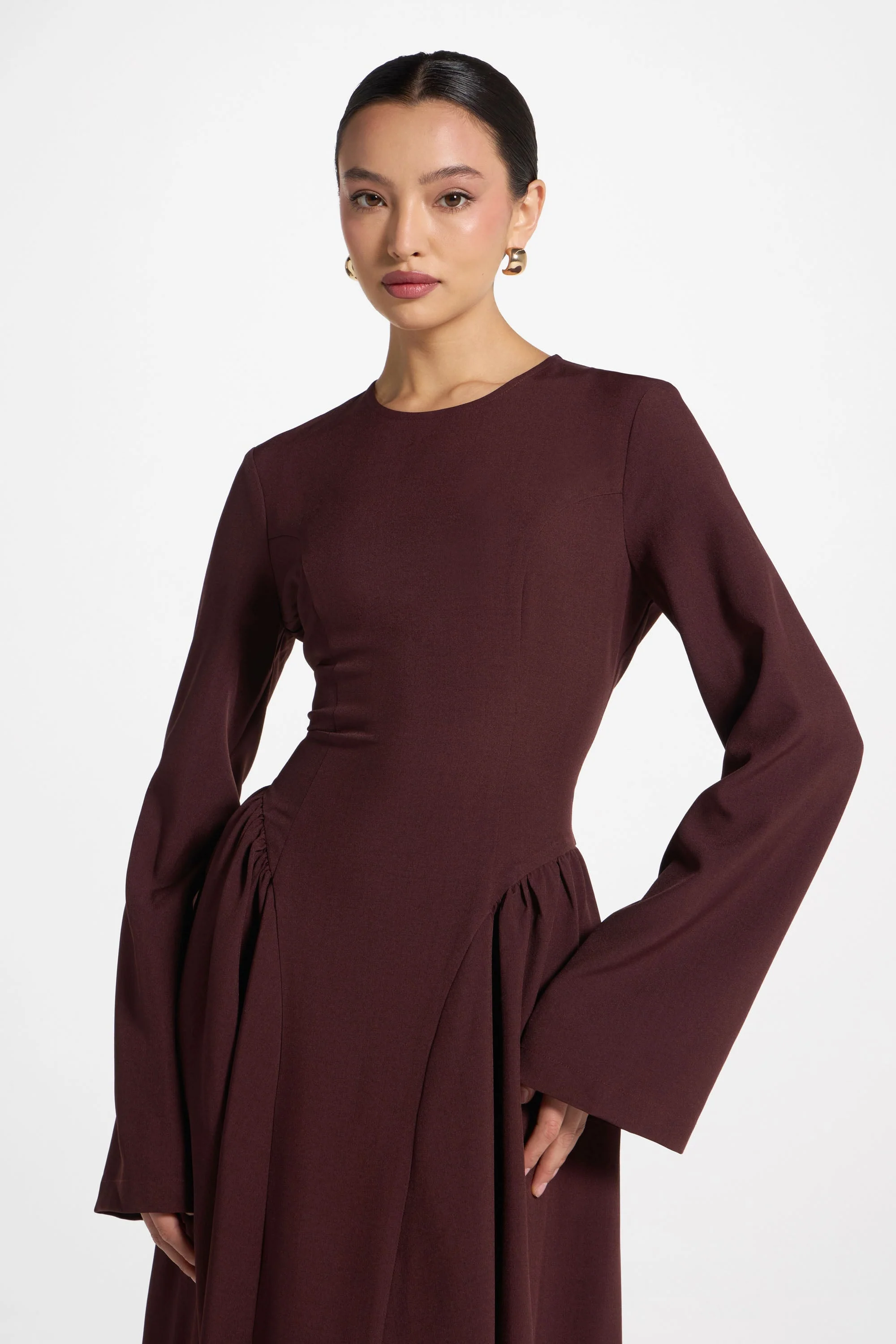 Lace Up Back Maxi Dress - Chocolate Truffle - Image 10