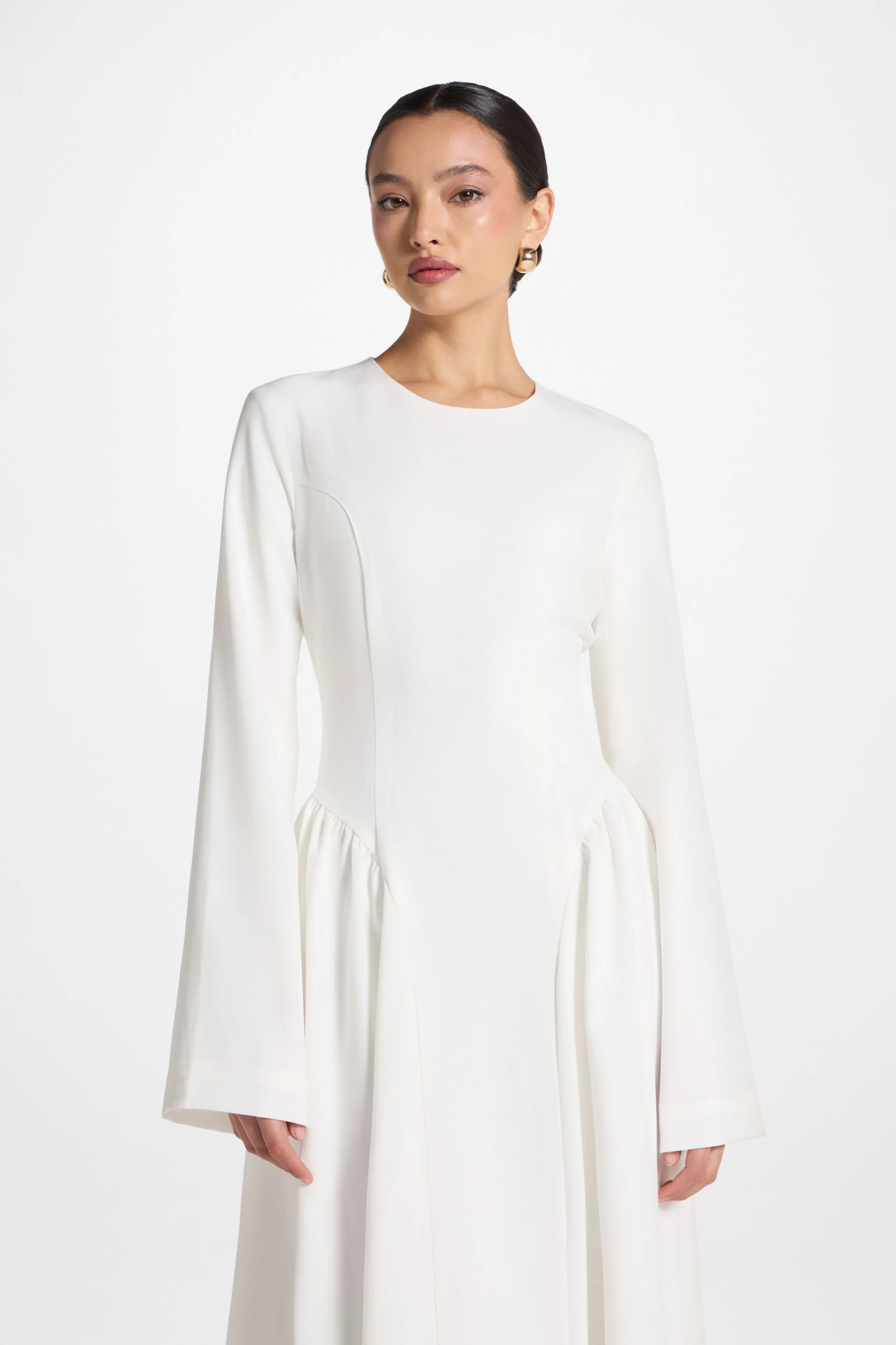 Lace Up Back Maxi Dress - White - Image 8