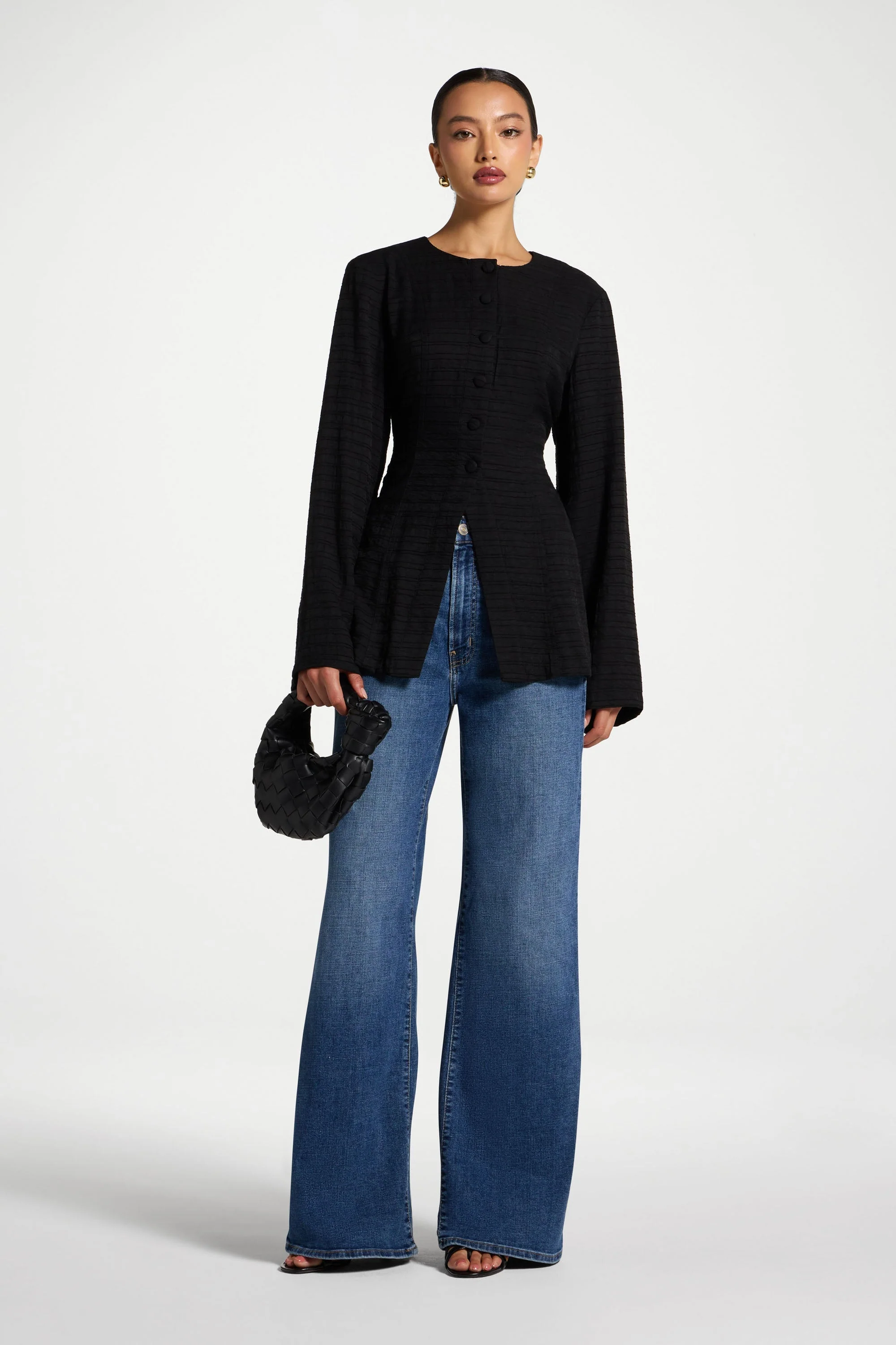 Alice Lace Up Back Top - Black - Image 3