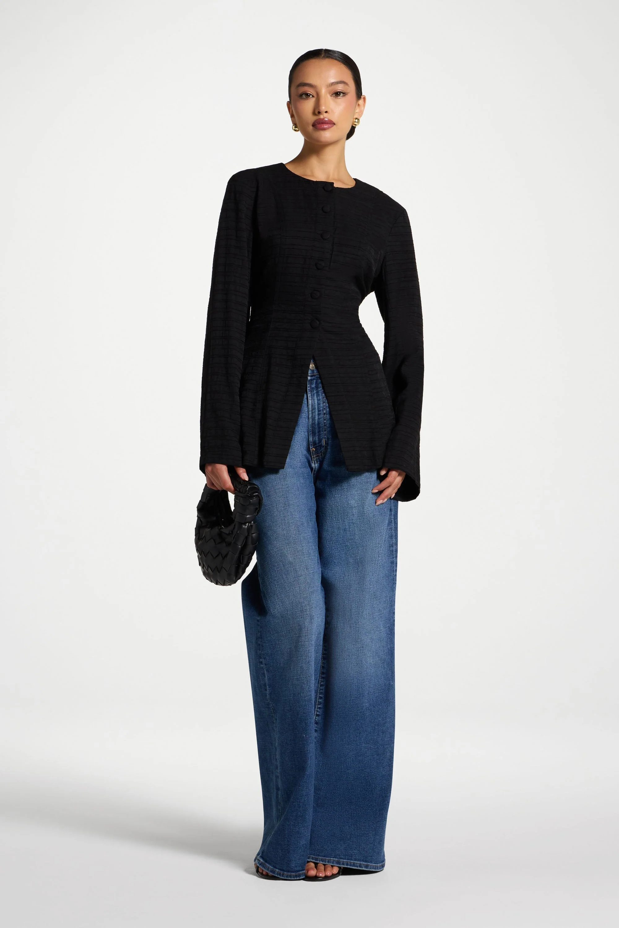 Alice Lace Up Back Top - Black - Image 4