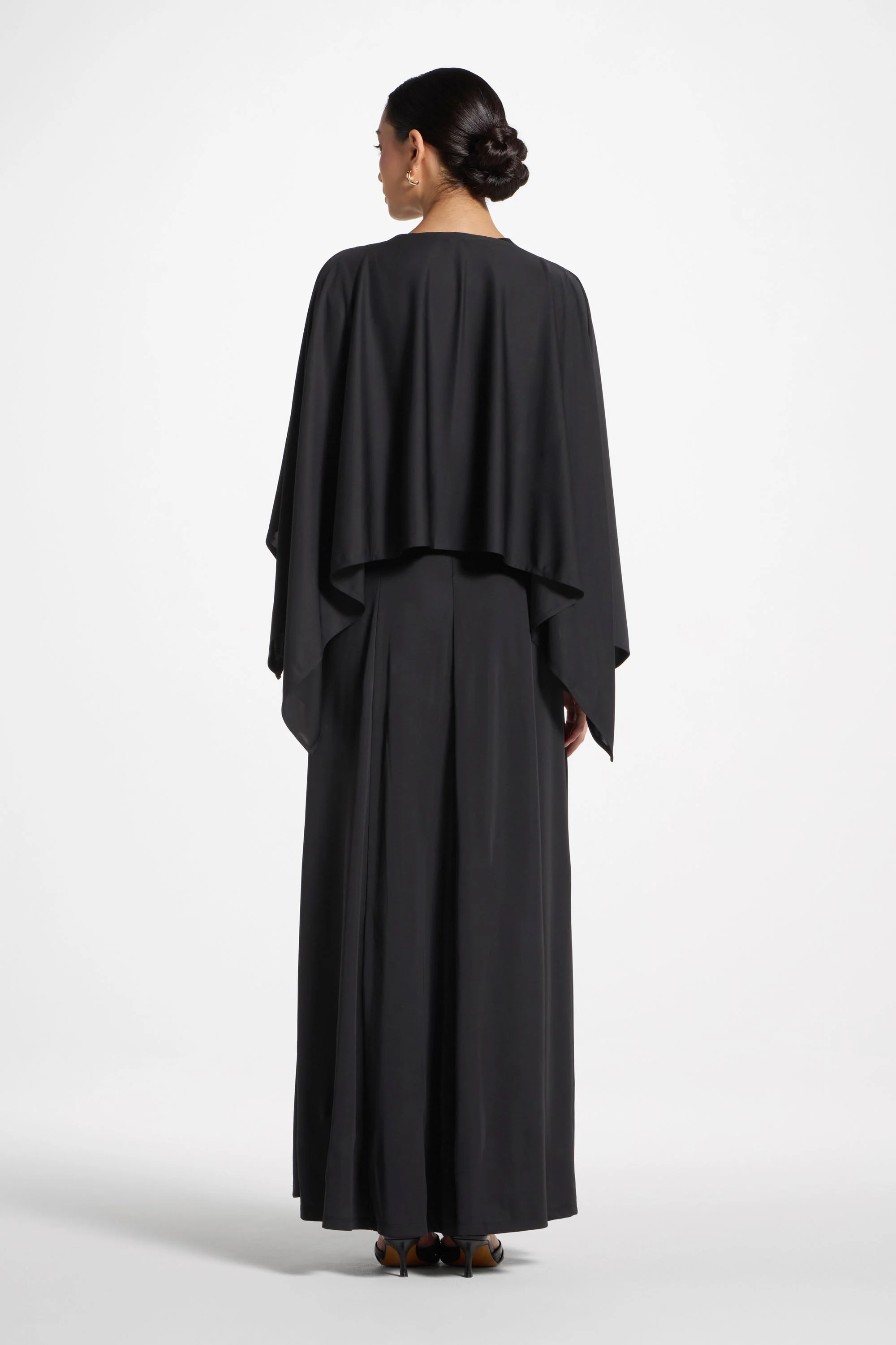 Lana Cape Maxi Dress - Black - Image 7