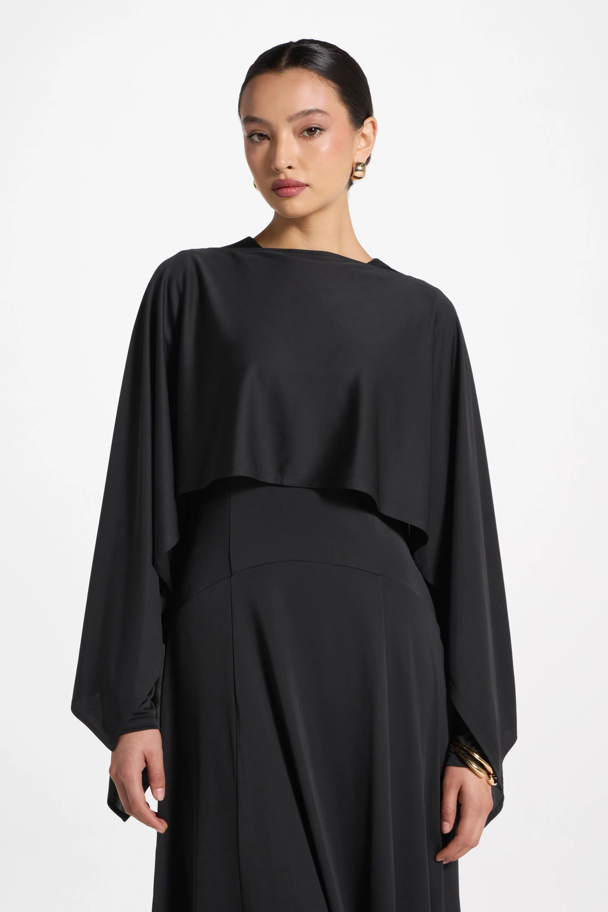 Lana Cape Maxi Dress - Black - Image 8