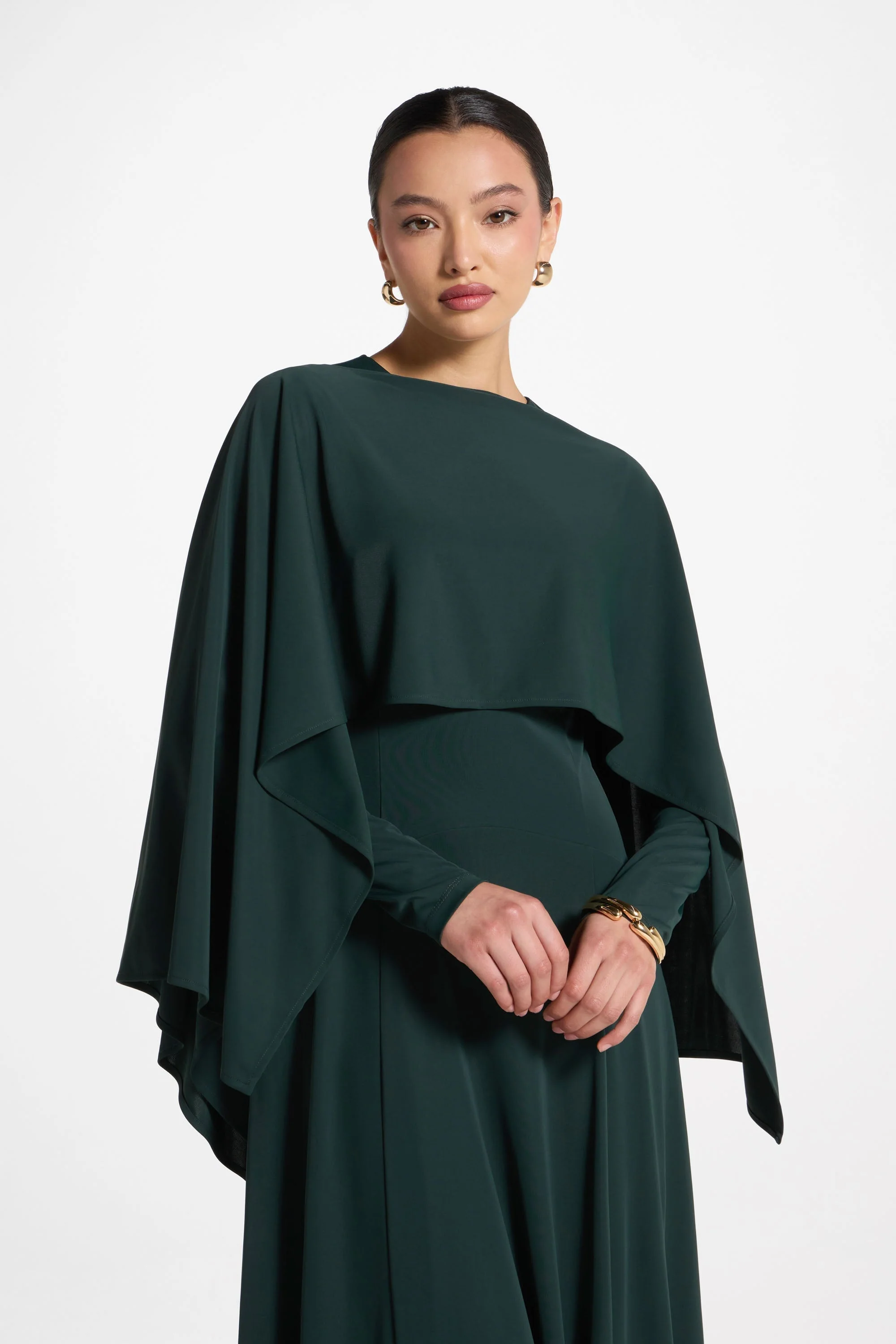 Lana Cape Maxi Dress - Emerald - Image 6