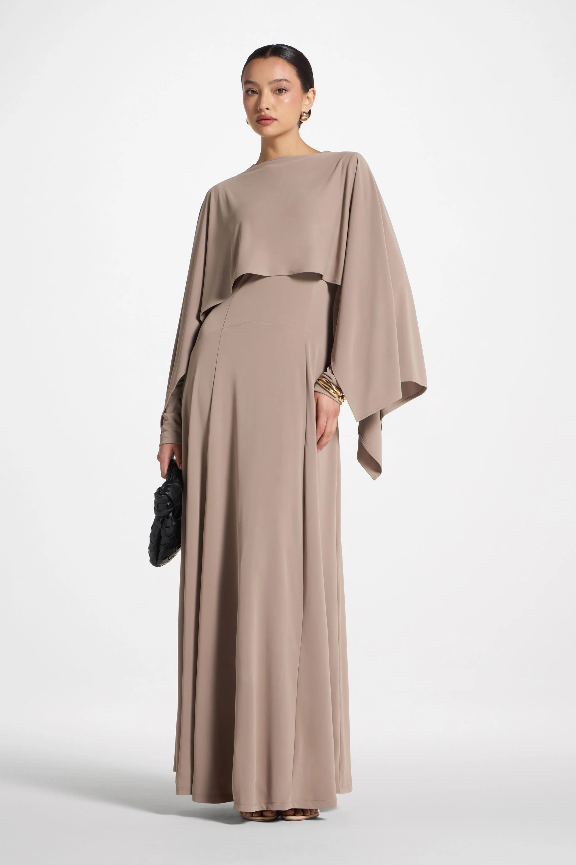 Lana Cape Maxi Dress - Moonrock - Image 2