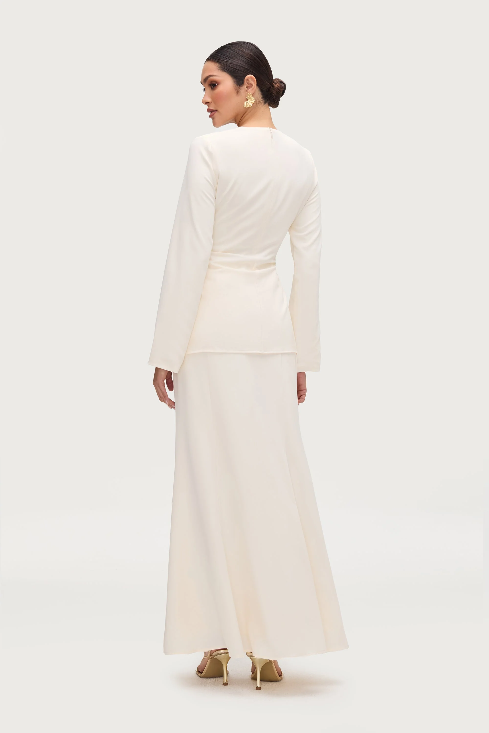 Layali Tie Waist Top & Skirt Set - Moonbeam - Image 4