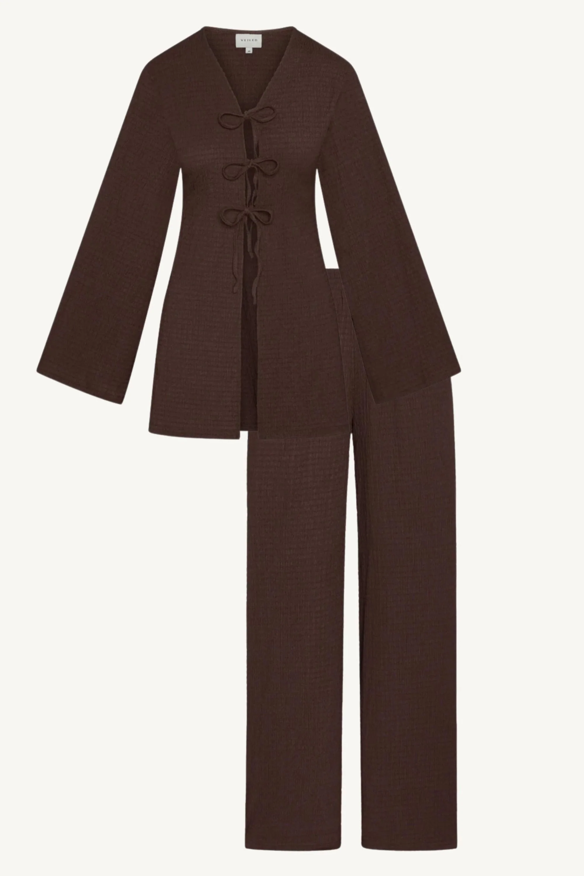 Layla Matching Top & Pants Set - Chocolate