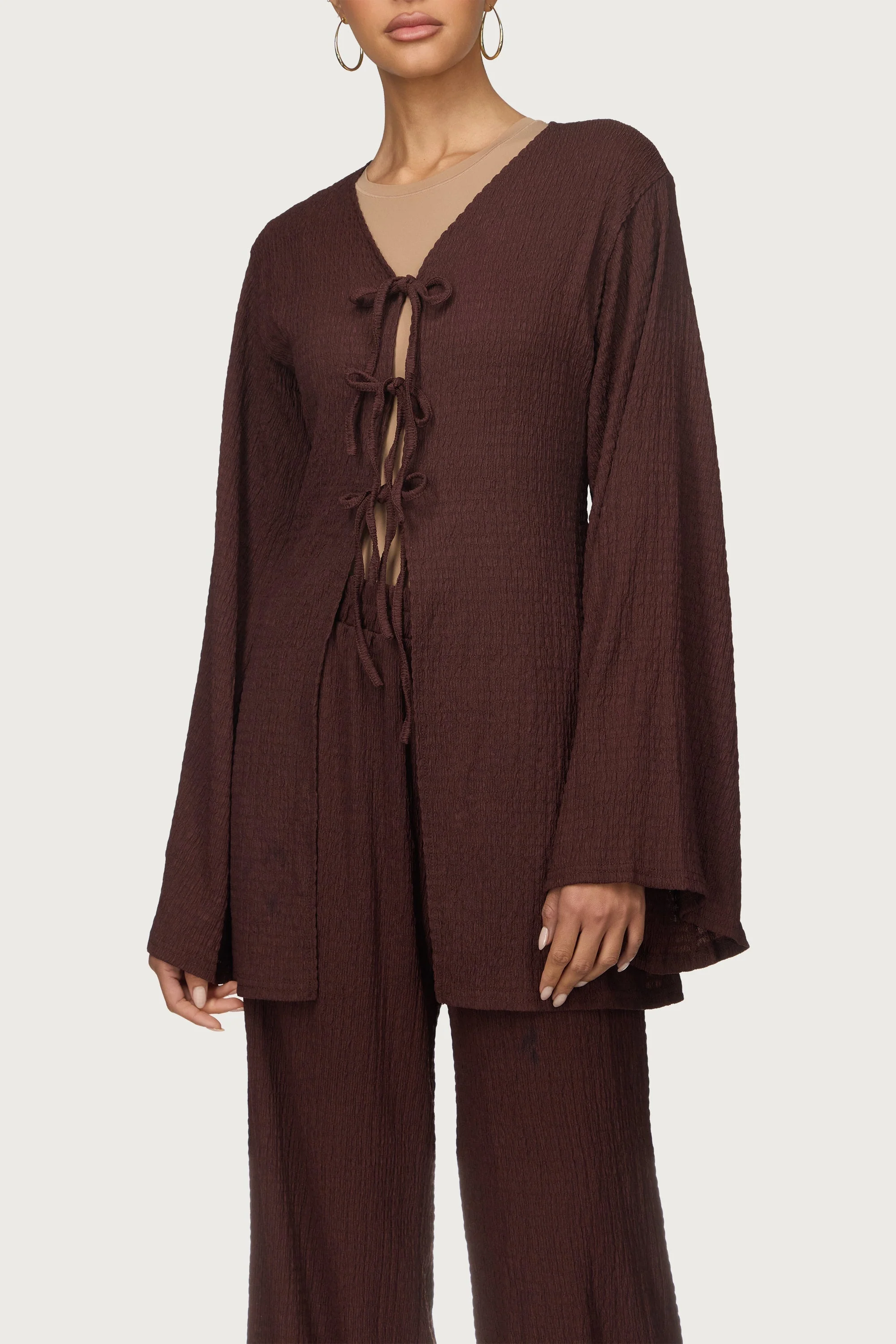 Layla Matching Top & Pants Set - Chocolate - Image 3
