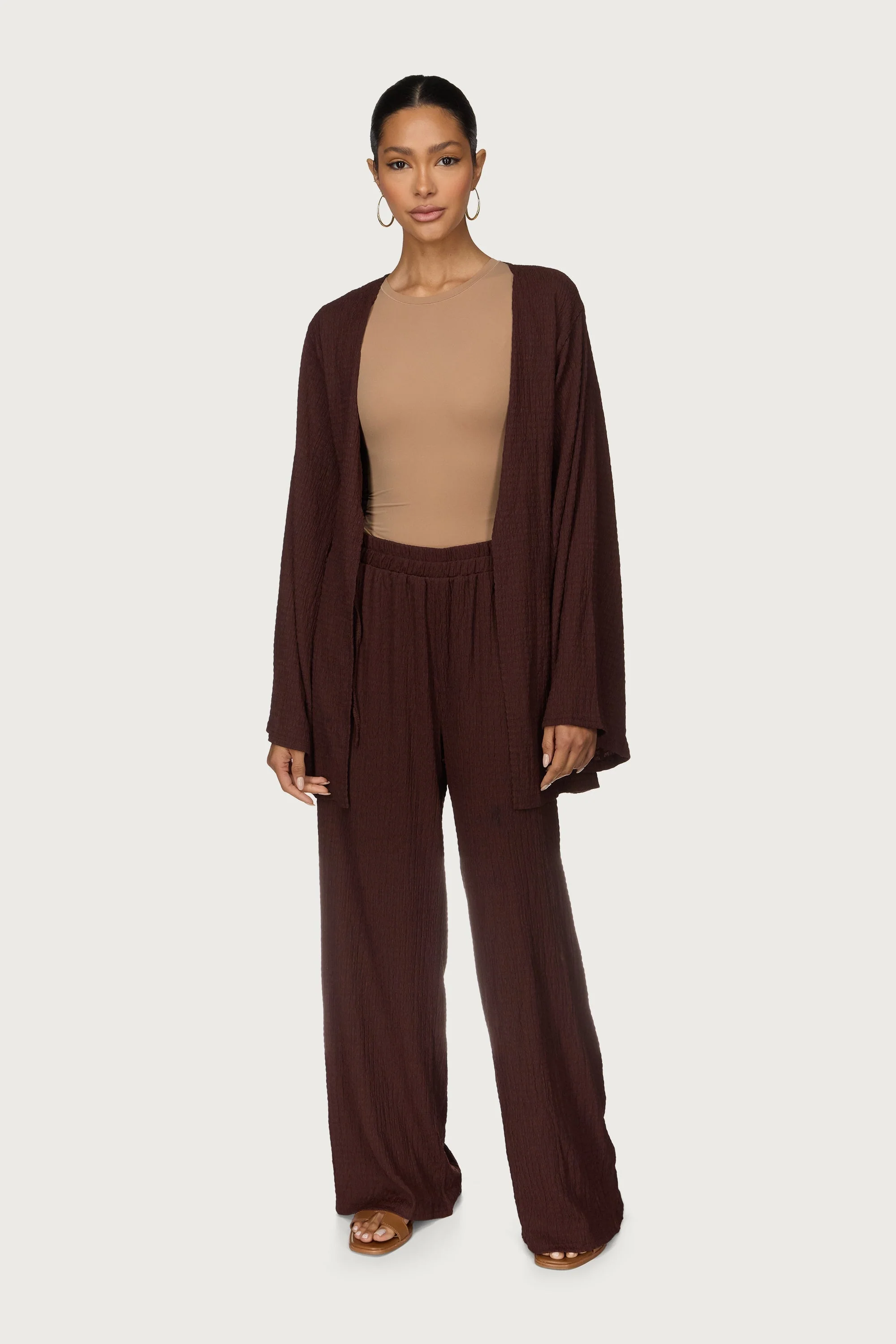 Layla Matching Top & Pants Set - Chocolate - Image 6