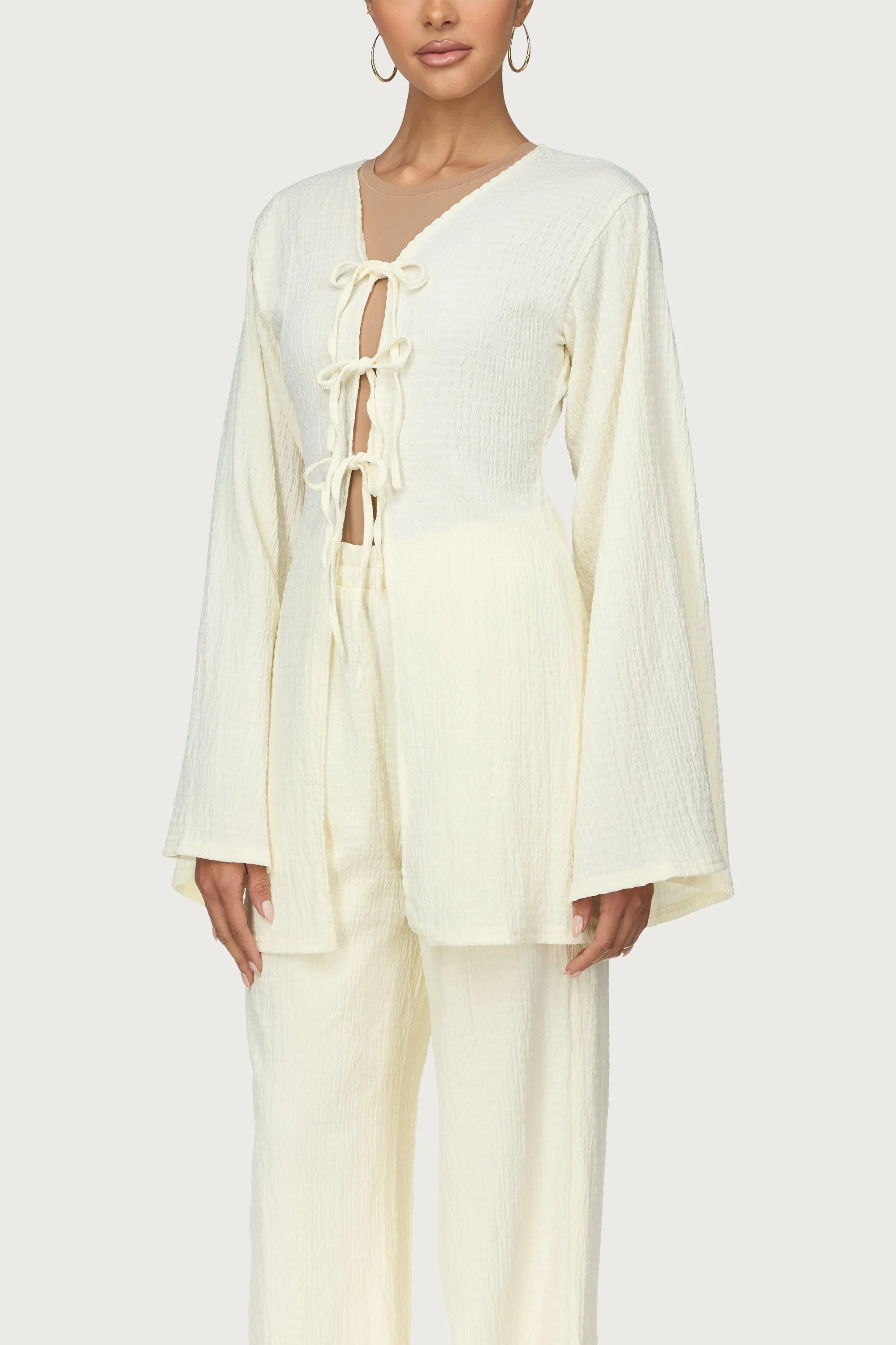 Layla Matching Top & Pants Set - Off White - Image 3