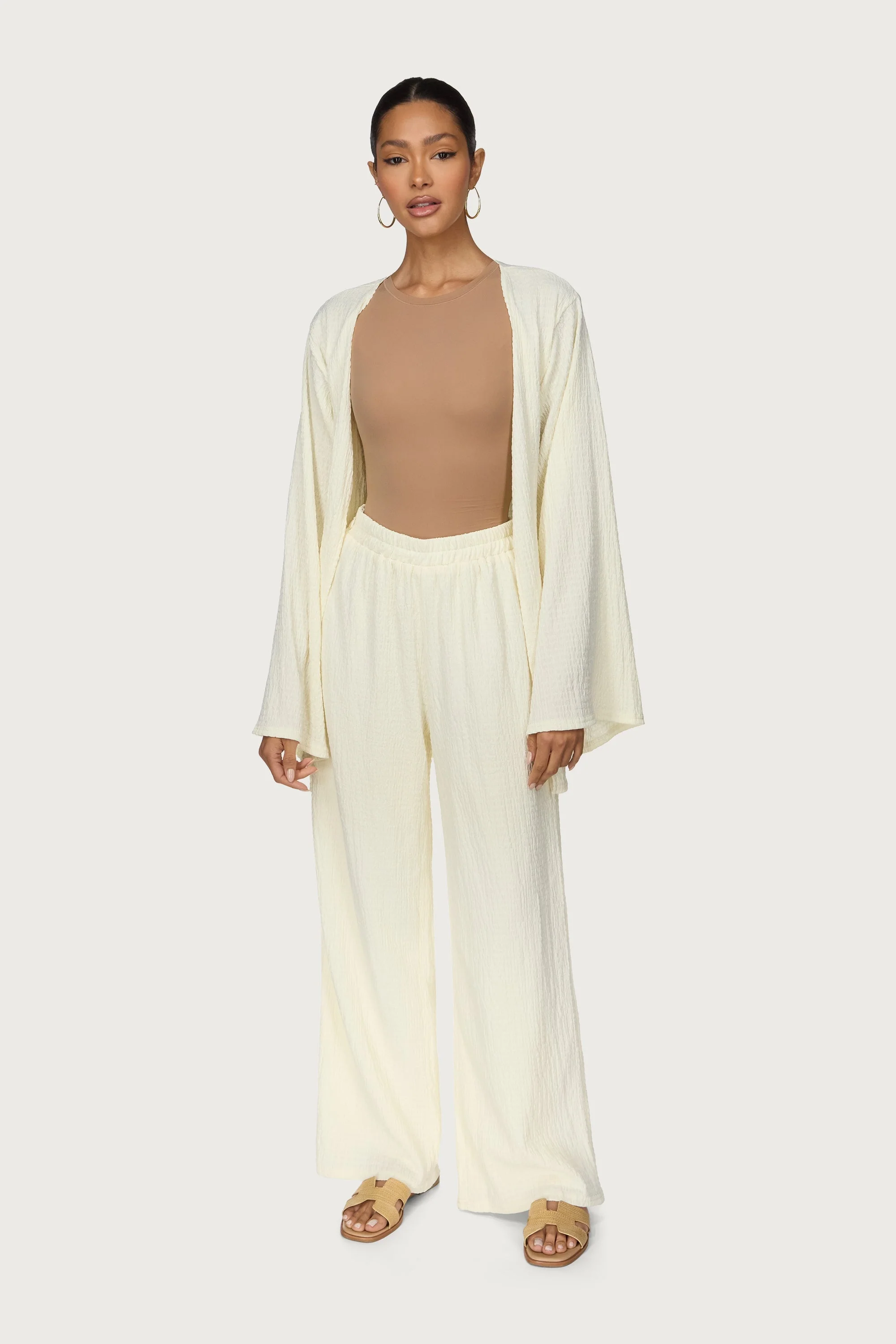 Layla Matching Top & Pants Set - Off White - Image 6