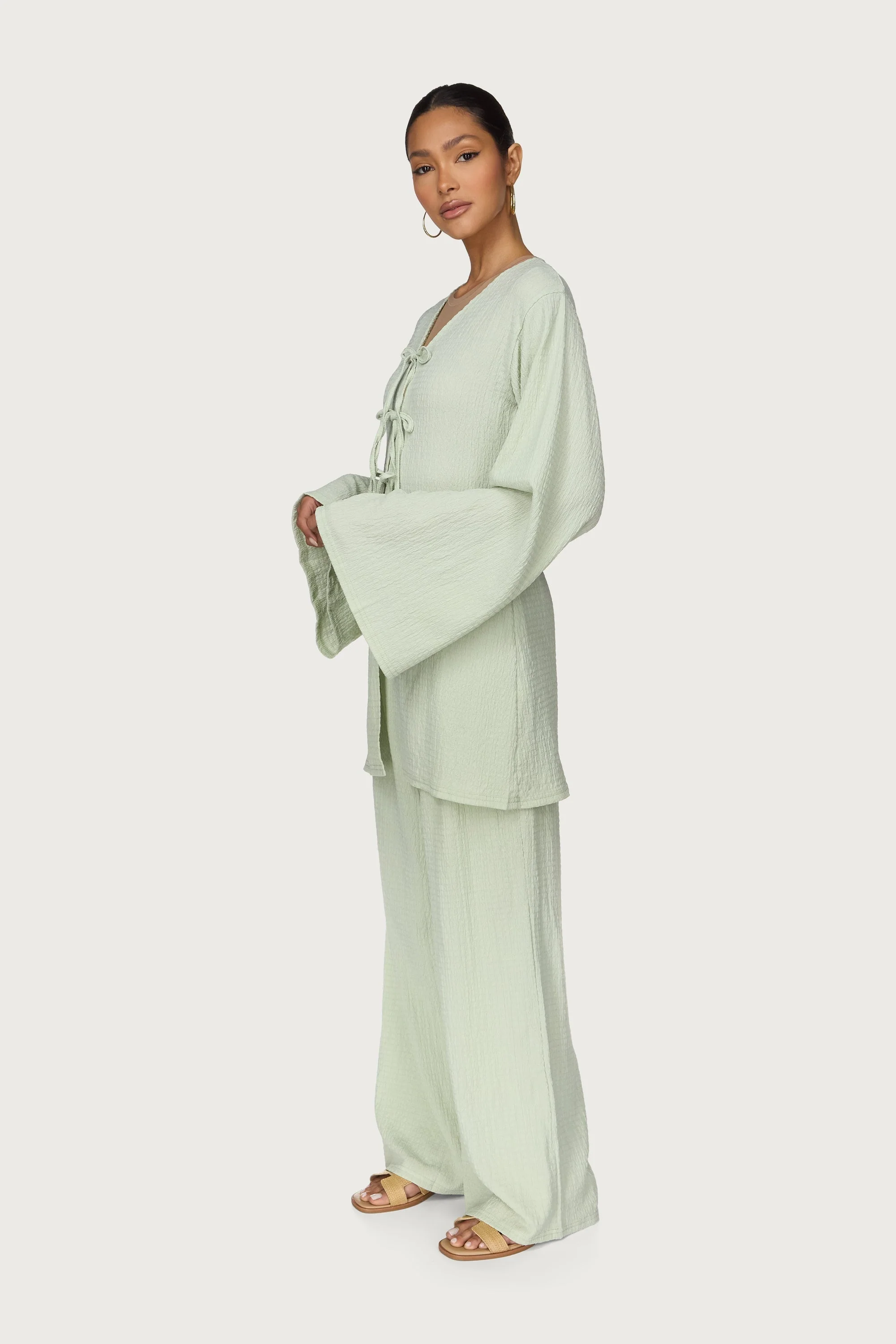 Layla Matching Top & Pants Set - Pistachio - Image 4