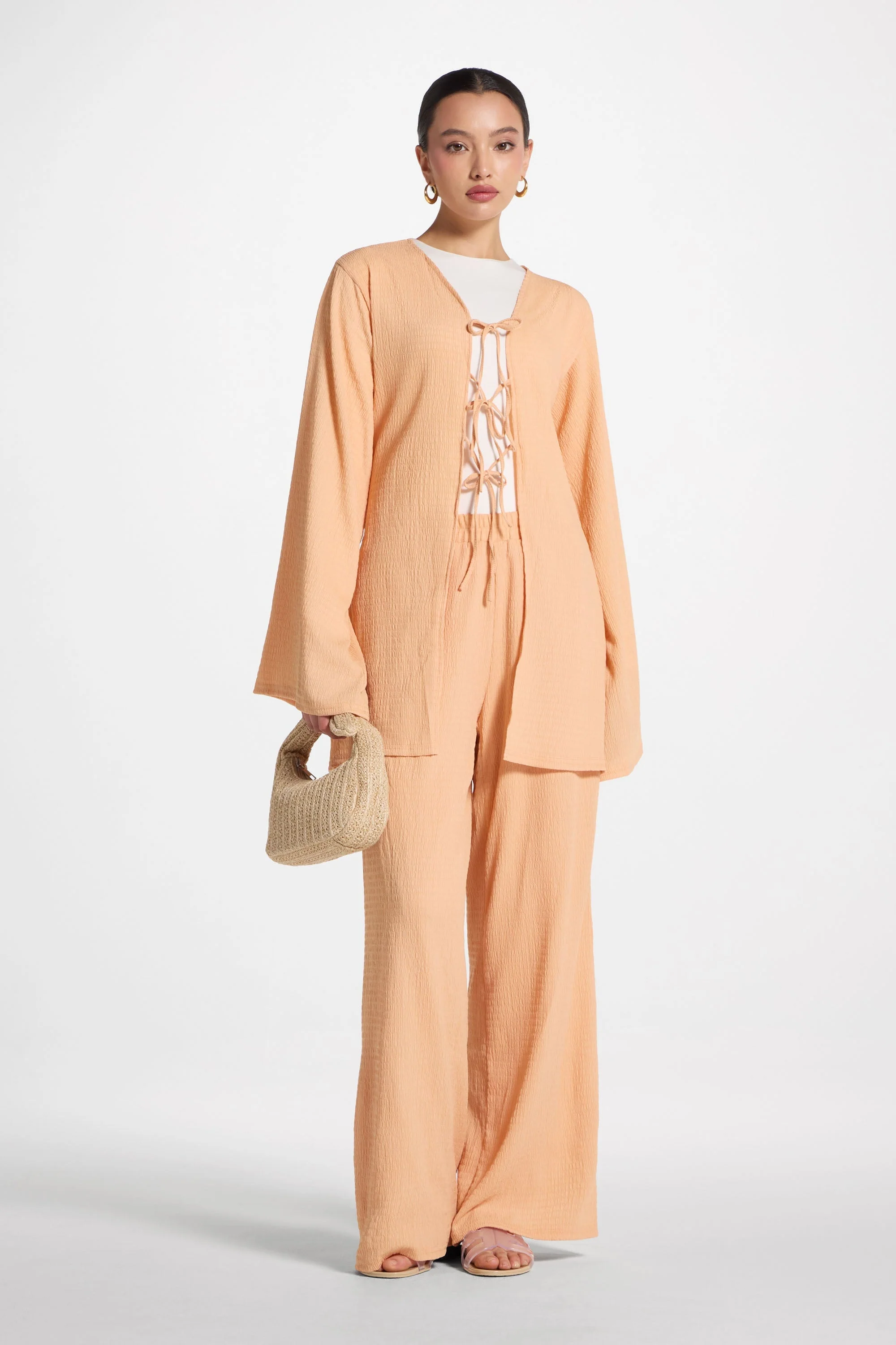Layla Matching Top & Pants Set - Summer Peach - Image 2
