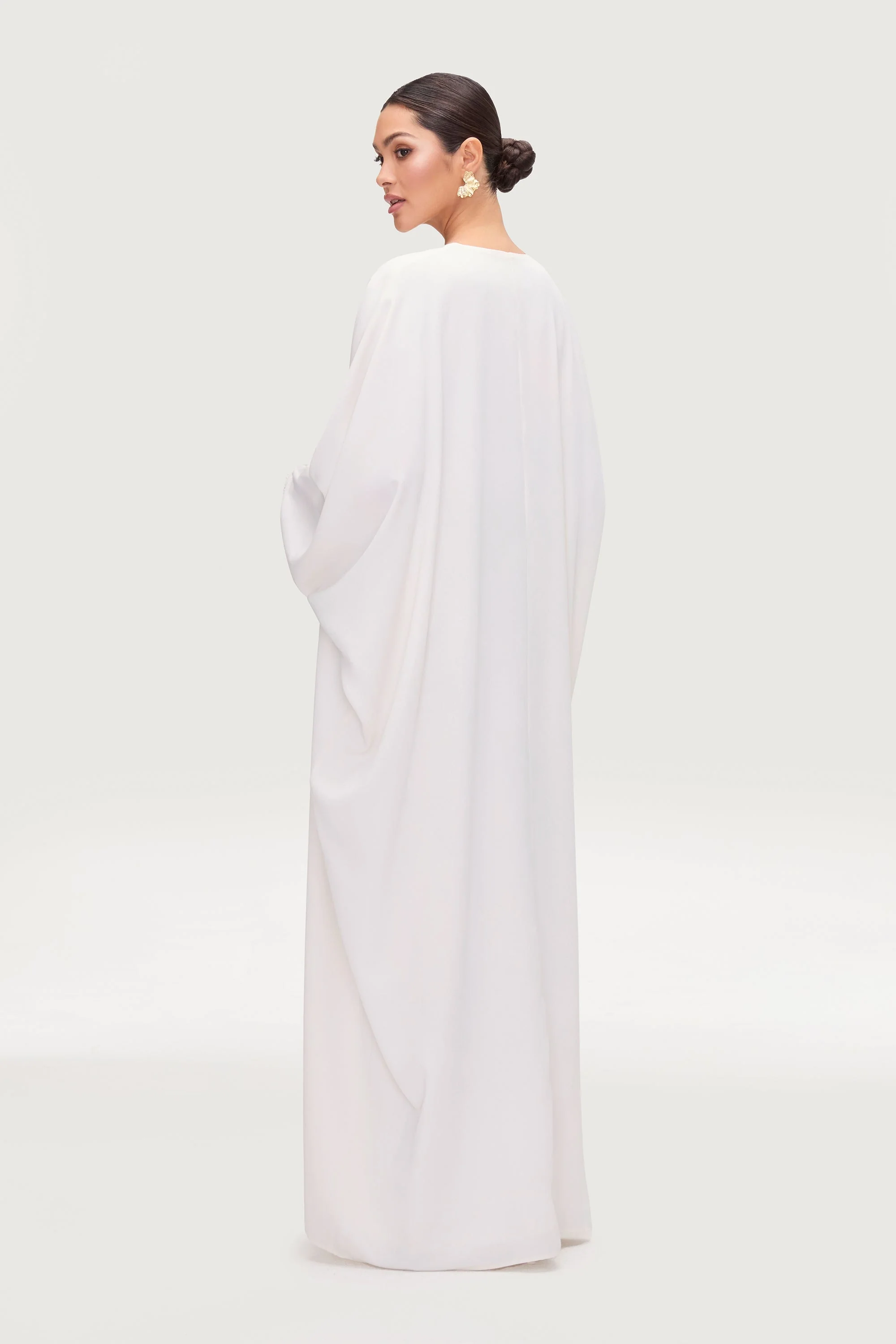 Lina Embellished Abaya - White - Image 6