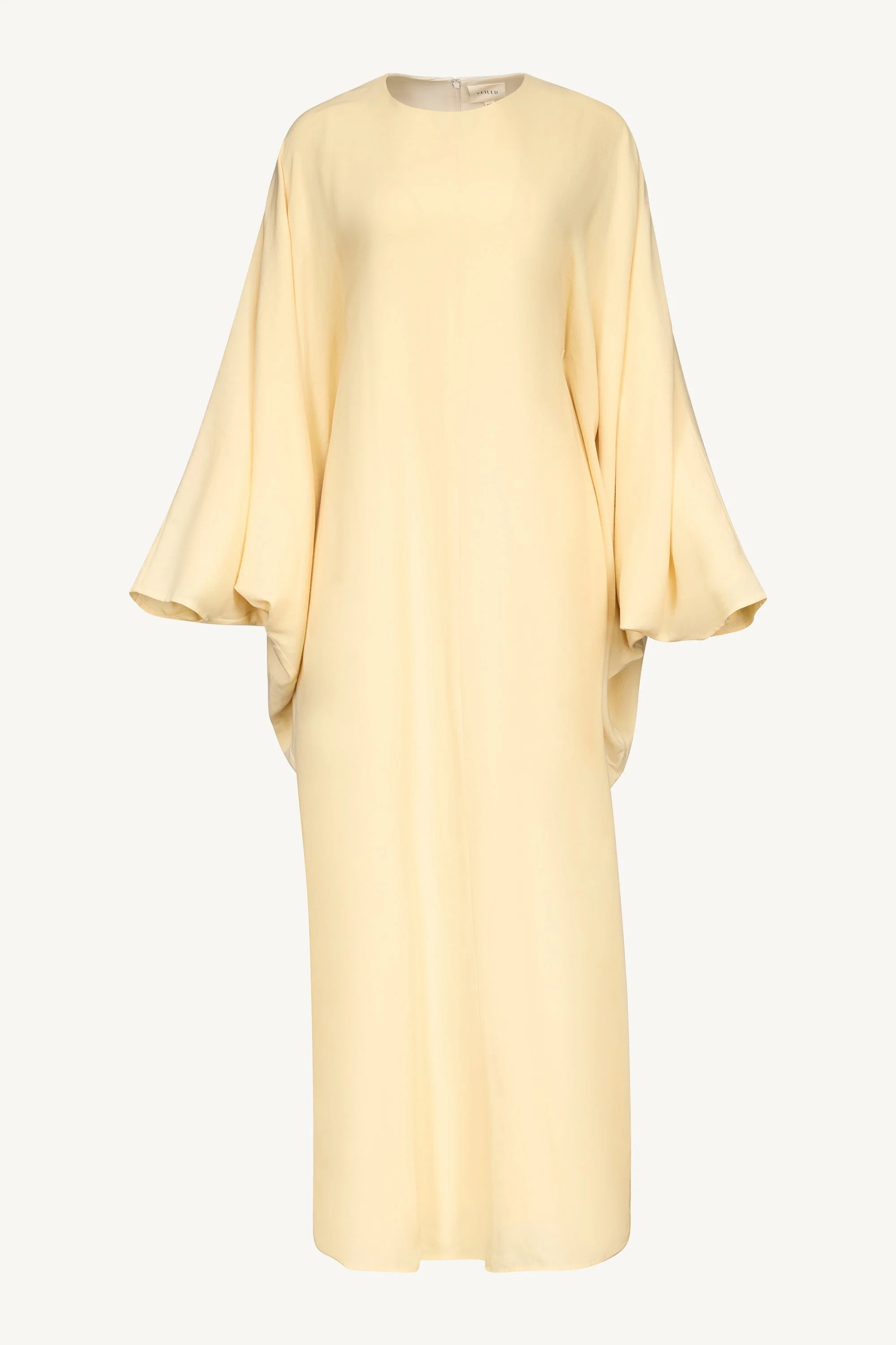 Linen Blend Butterfly Inner Tie Maxi Dress - Butter Yellow - Image 6