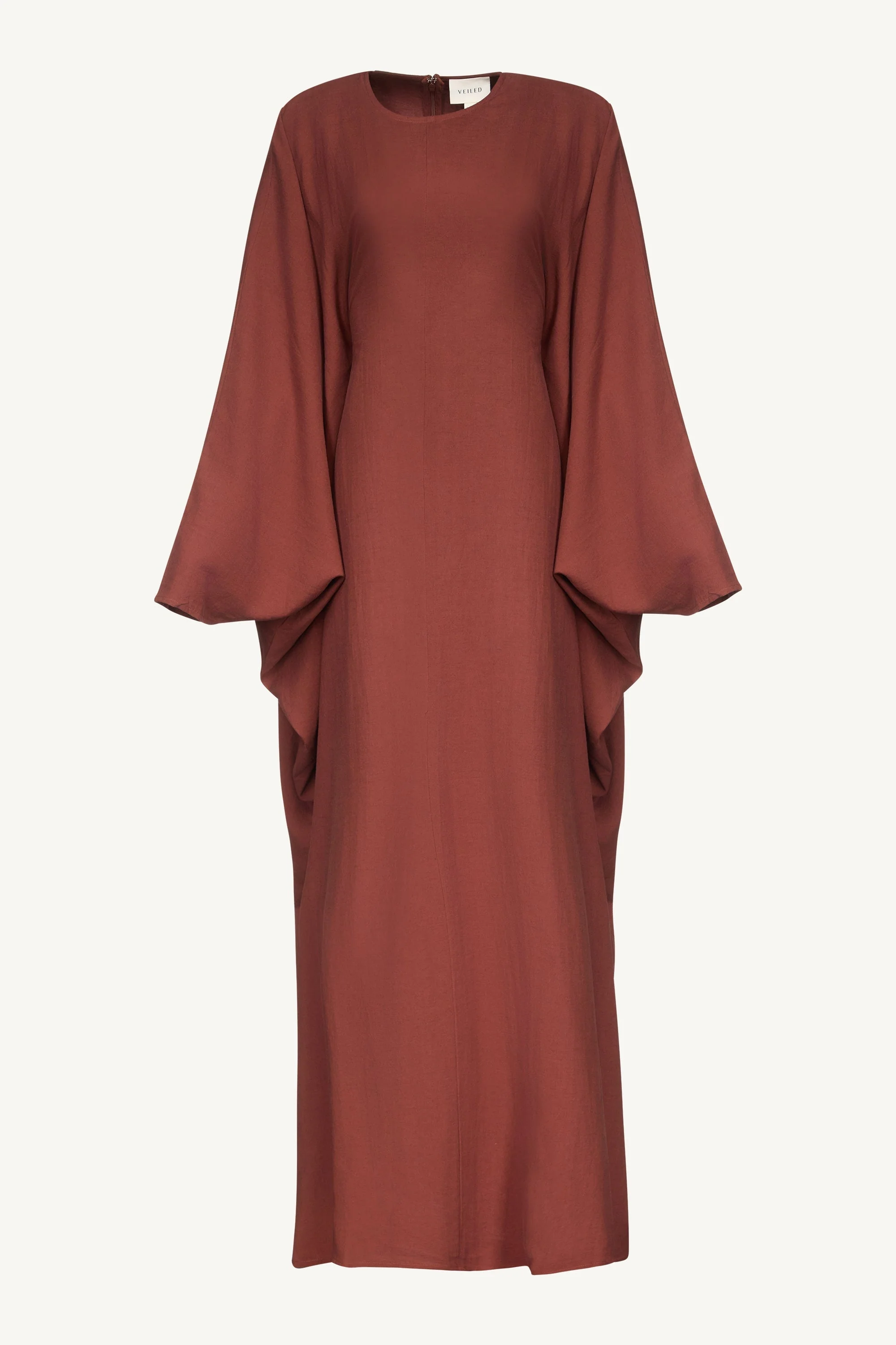 Linen Blend Butterfly Inner Tie Maxi Dress - Chocolate - Image 6