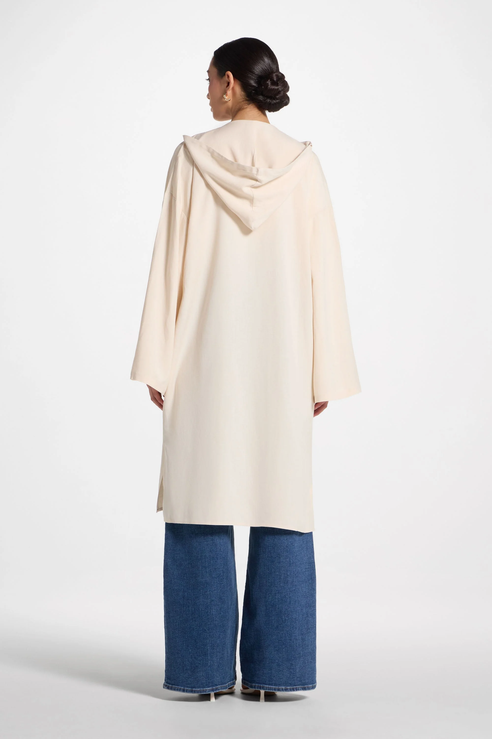 Linen Tie Front Top - Off White - Image 5