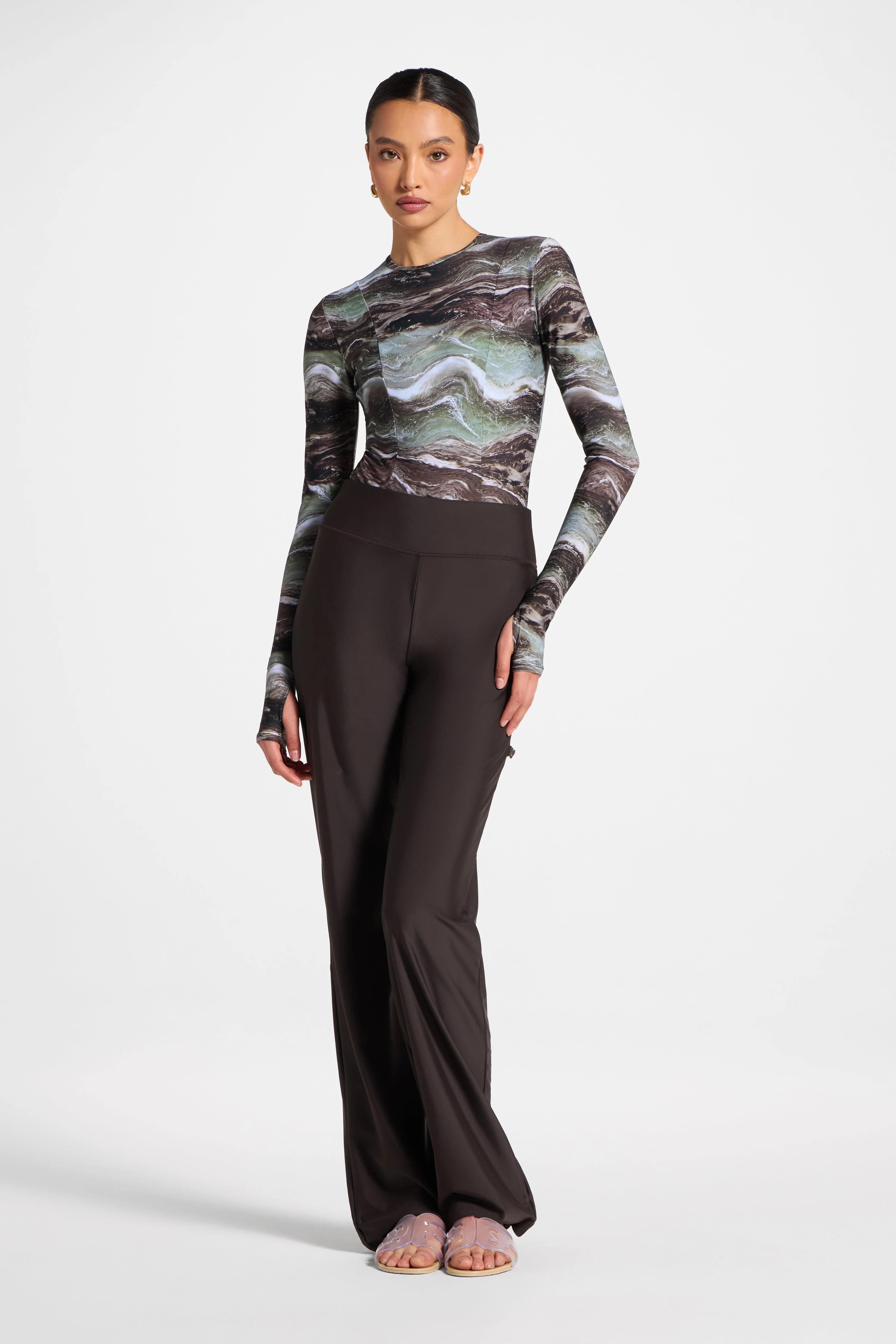 Back Zip Swimsuit - Earth Marble - Image 3