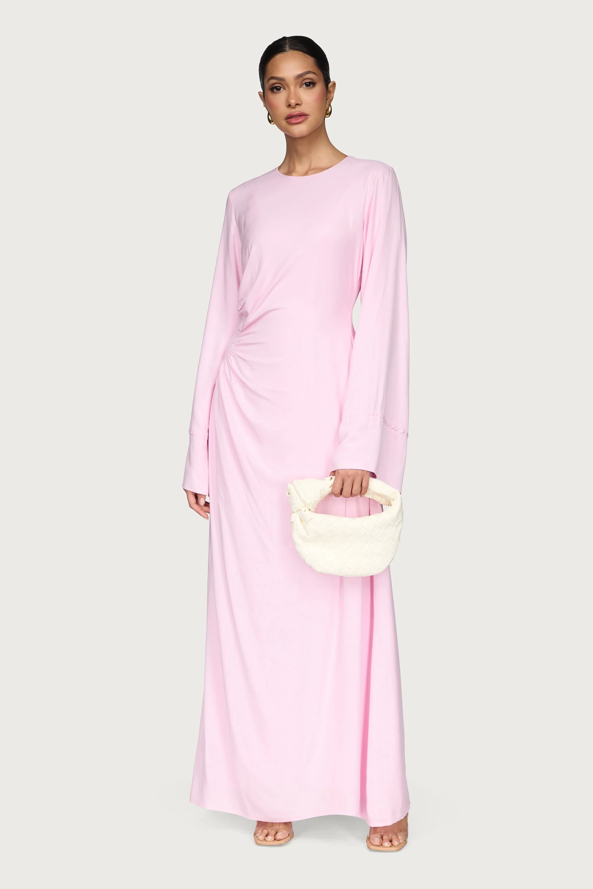 Mais Asymmetric Maxi Dress - Pastel Pink - Image 4