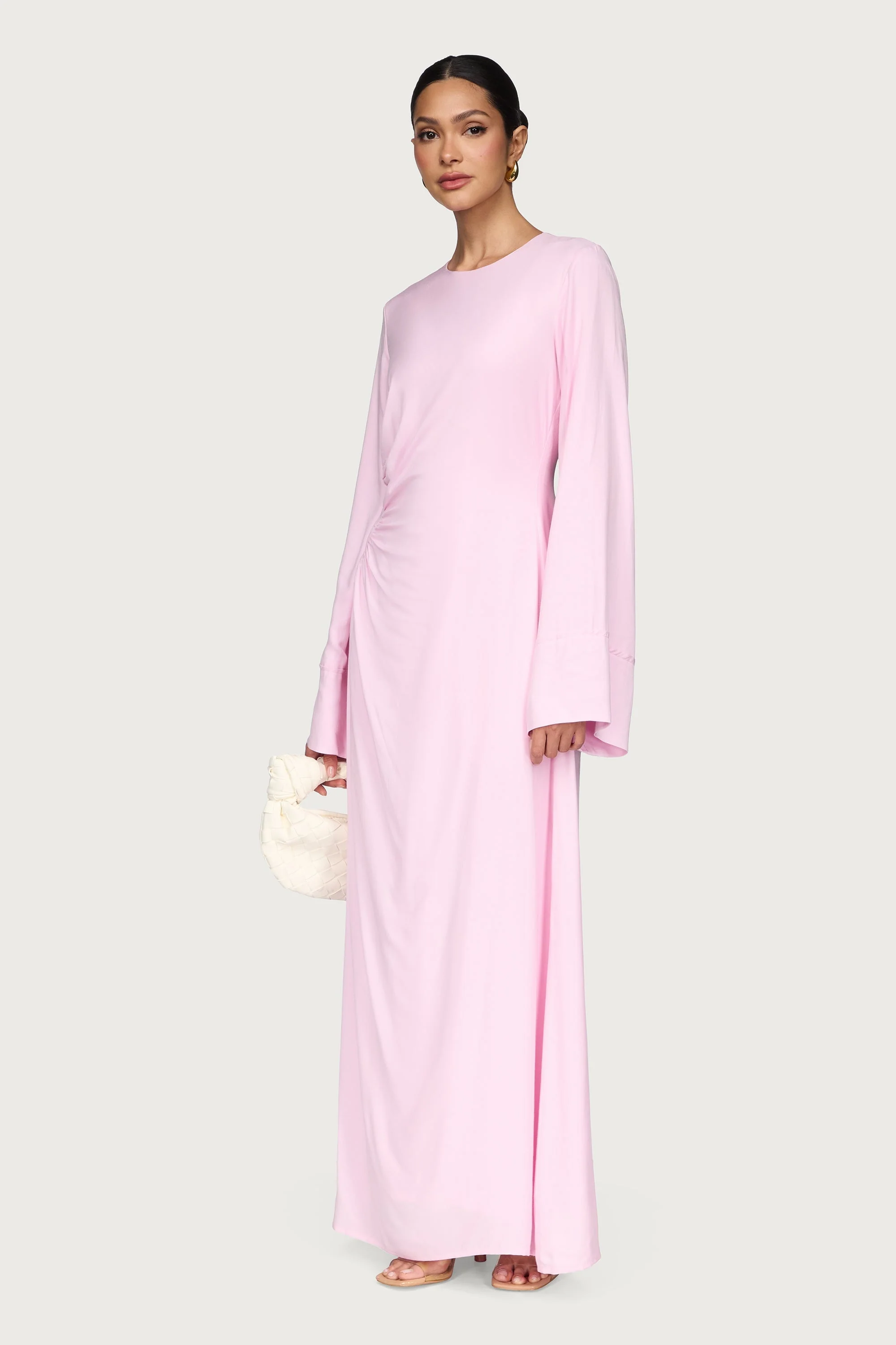 Mais Asymmetric Maxi Dress - Pastel Pink - Image 5